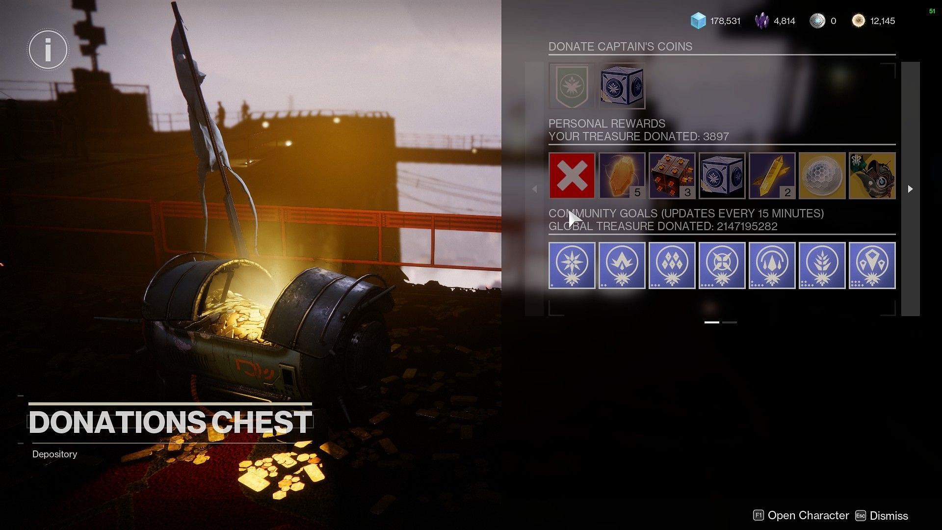 Donation chest in the Tower (Image via Destiny 2)
