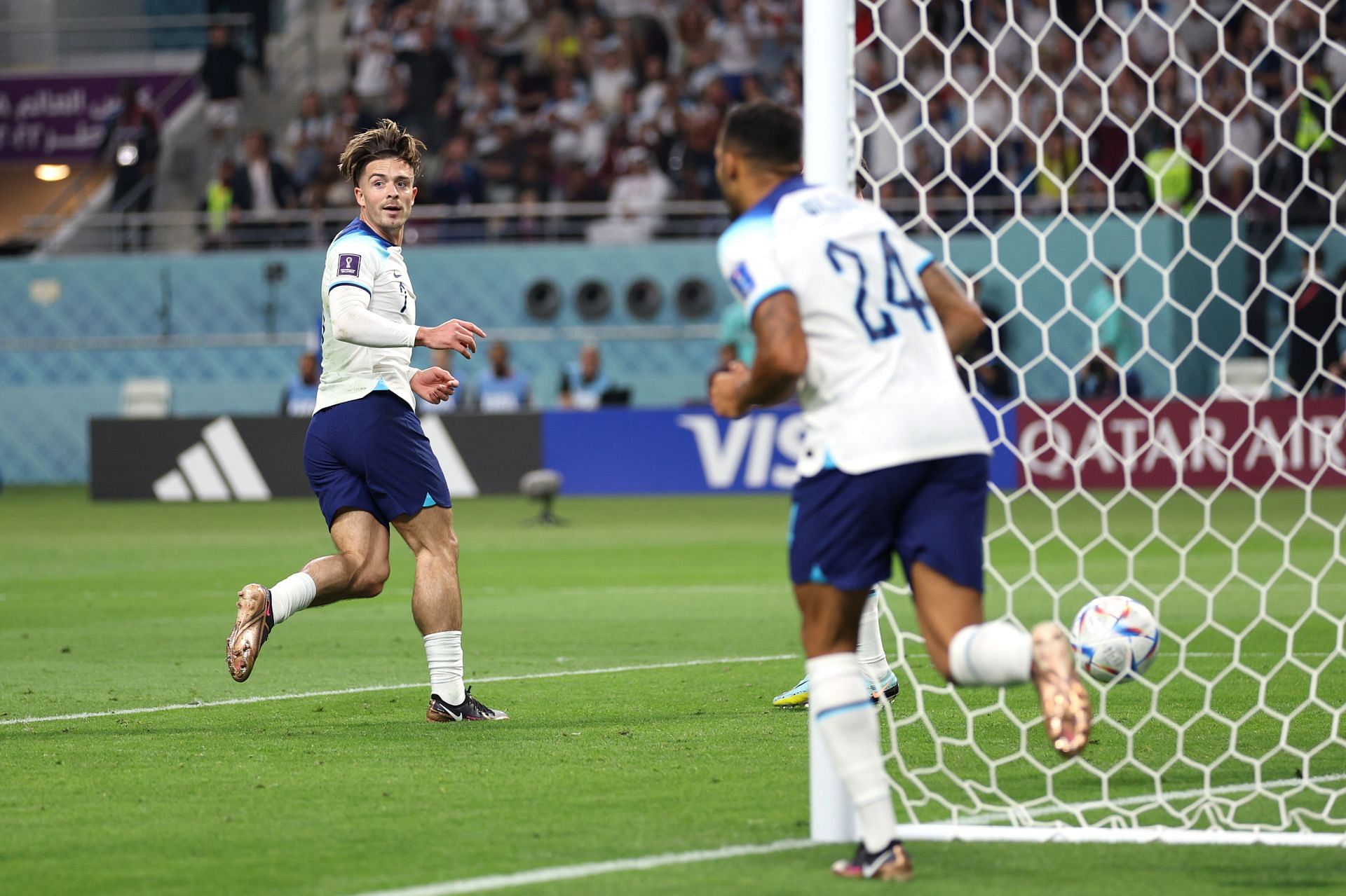Grealish scored England&#039;s sixth goal during his short cameo