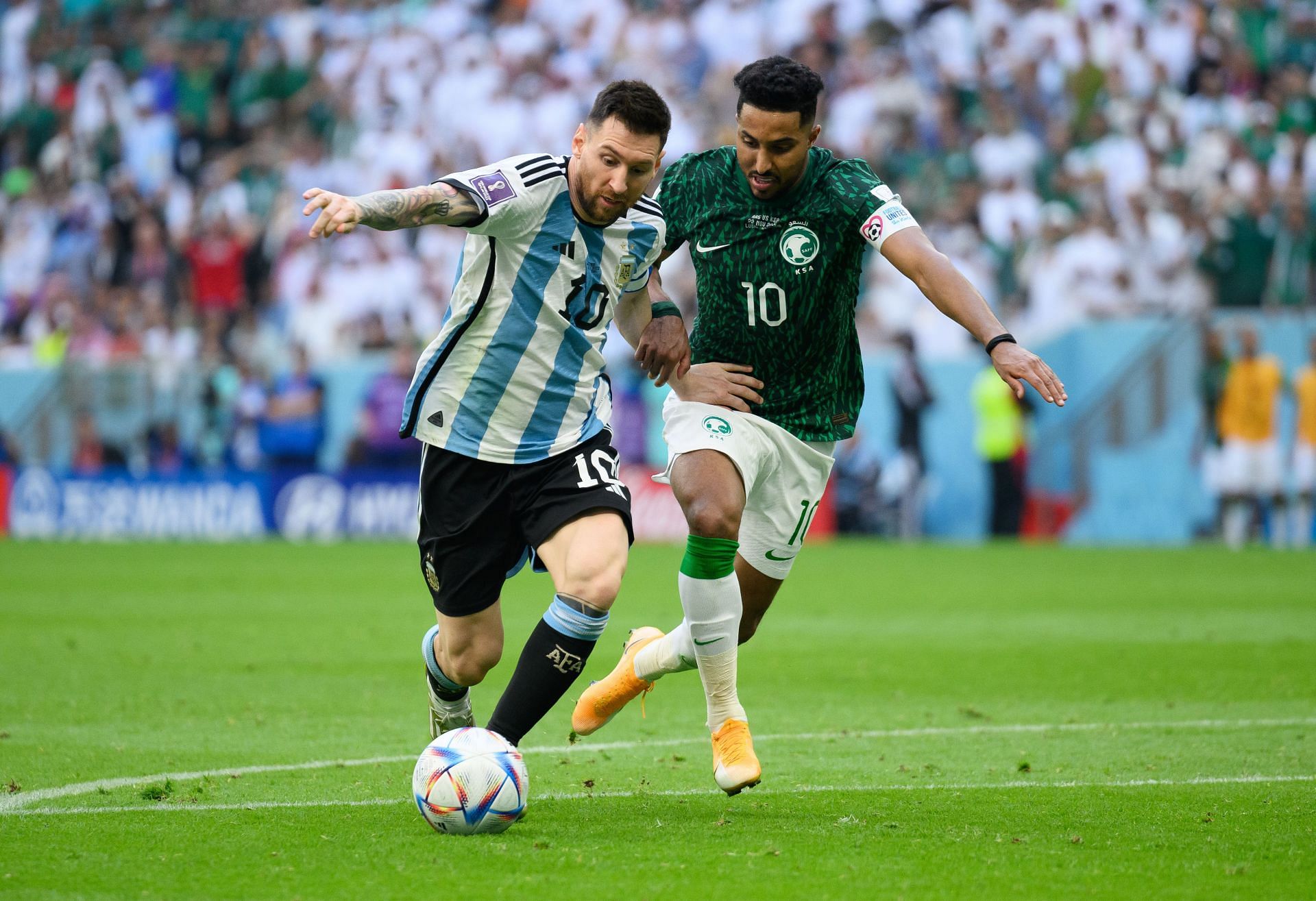 Lionel Messi (left) has endured a difficult start to the 2022 FIFA World Cup.