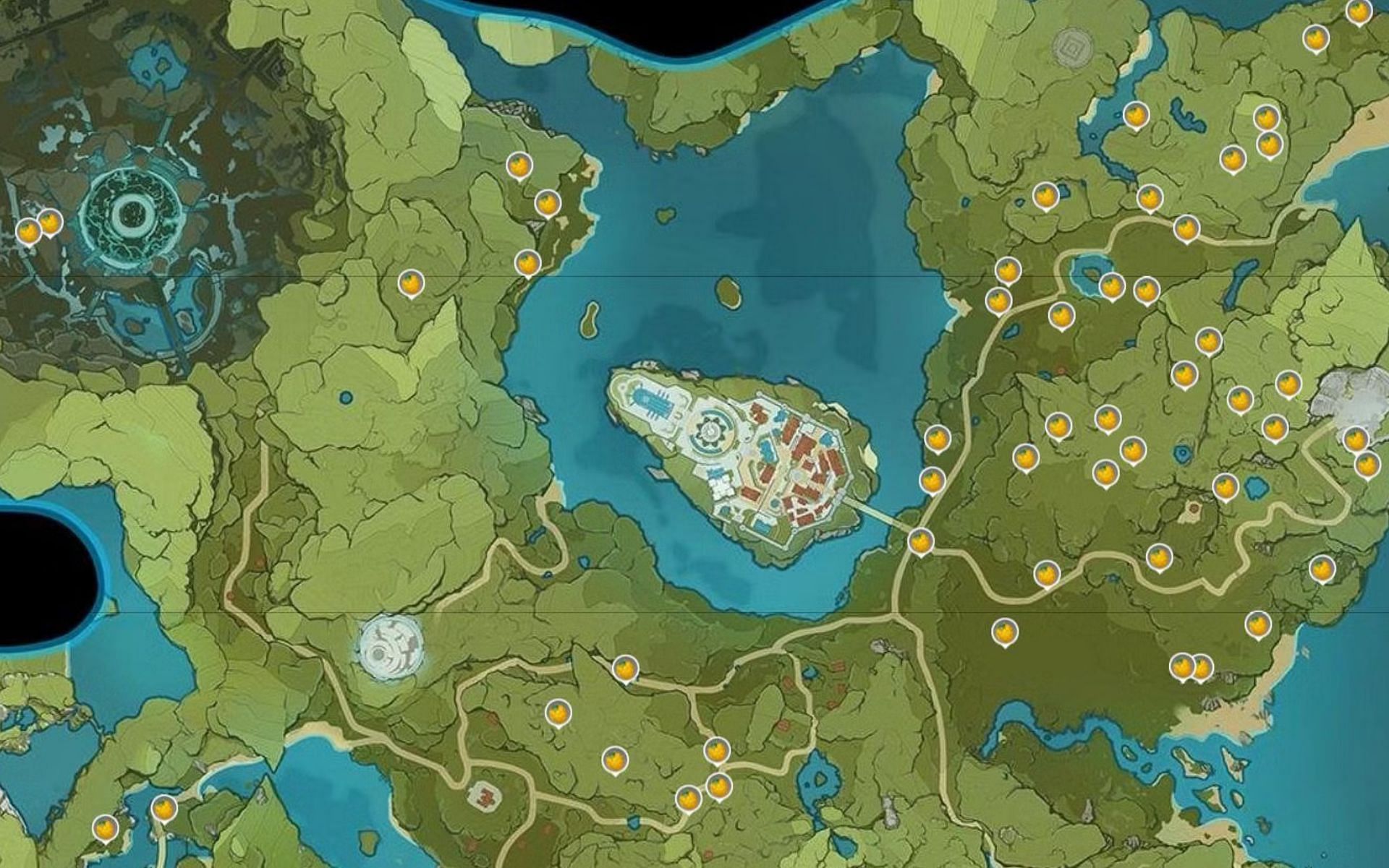 Mondstadt Berry Location (Image via Genshin Interactive Map)
