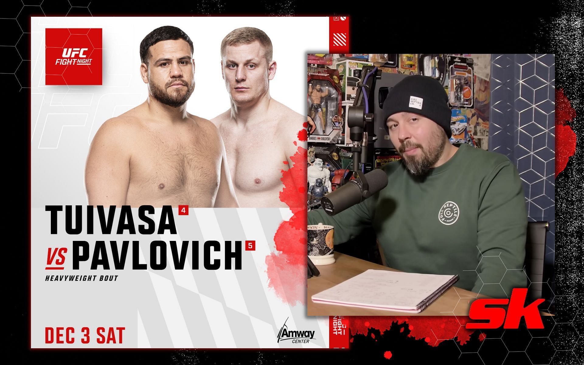 Tai Tuivasa will have his hands full weathering the initial storm against Sergei Pavlovich, explains Dan Hardy. [Image credits: youTube/DanHardy; @UFC on Twitter]