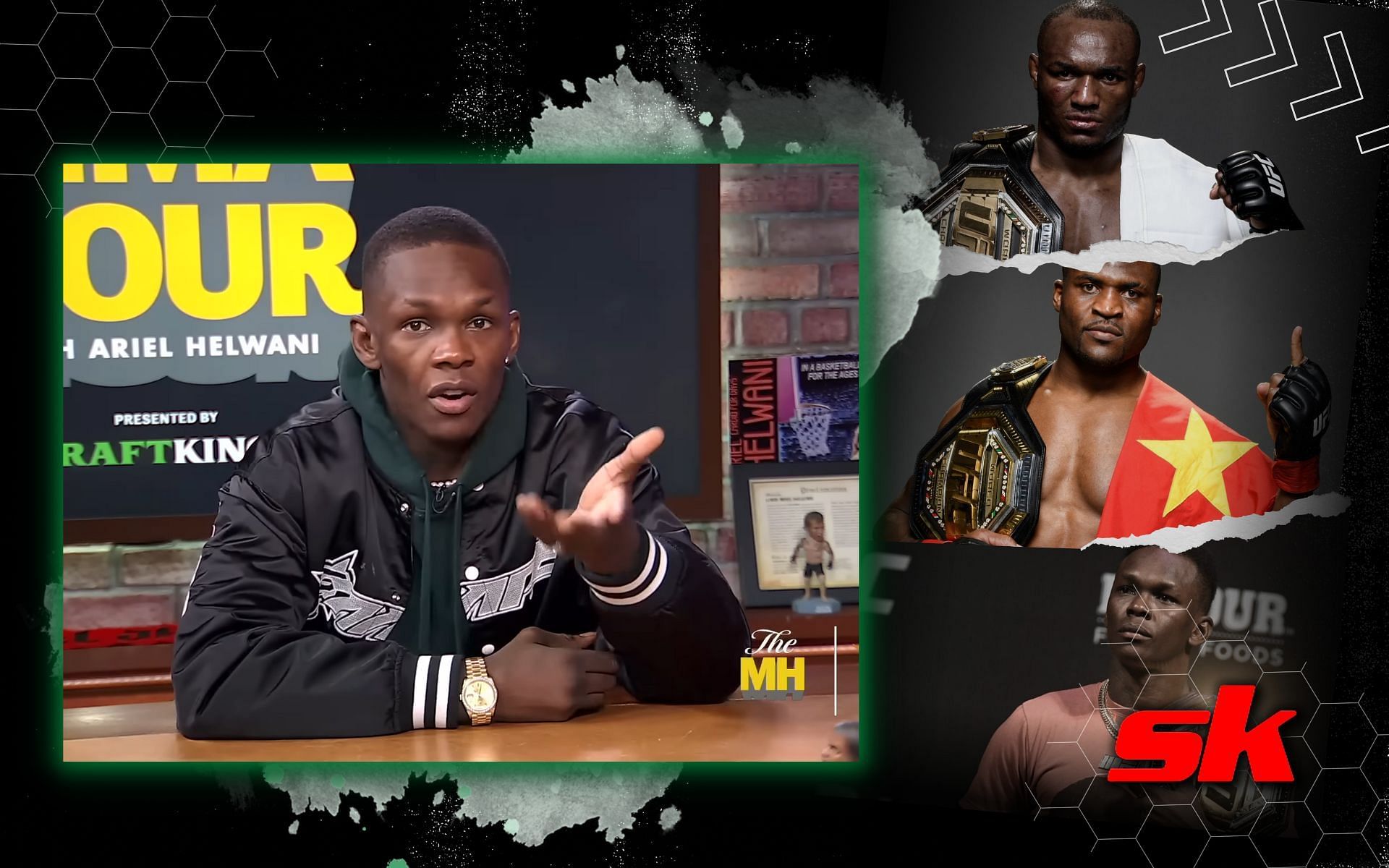 Israel Adesanya justify UFC Africa despite only having one African UFC champion. [Image credits: YouTube/TheMMAHour; Getty Images]