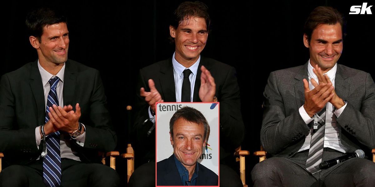 (From L) Novak Djokovic, Rafael Nadal, and Roger Federer; Mats Wilander (inset).