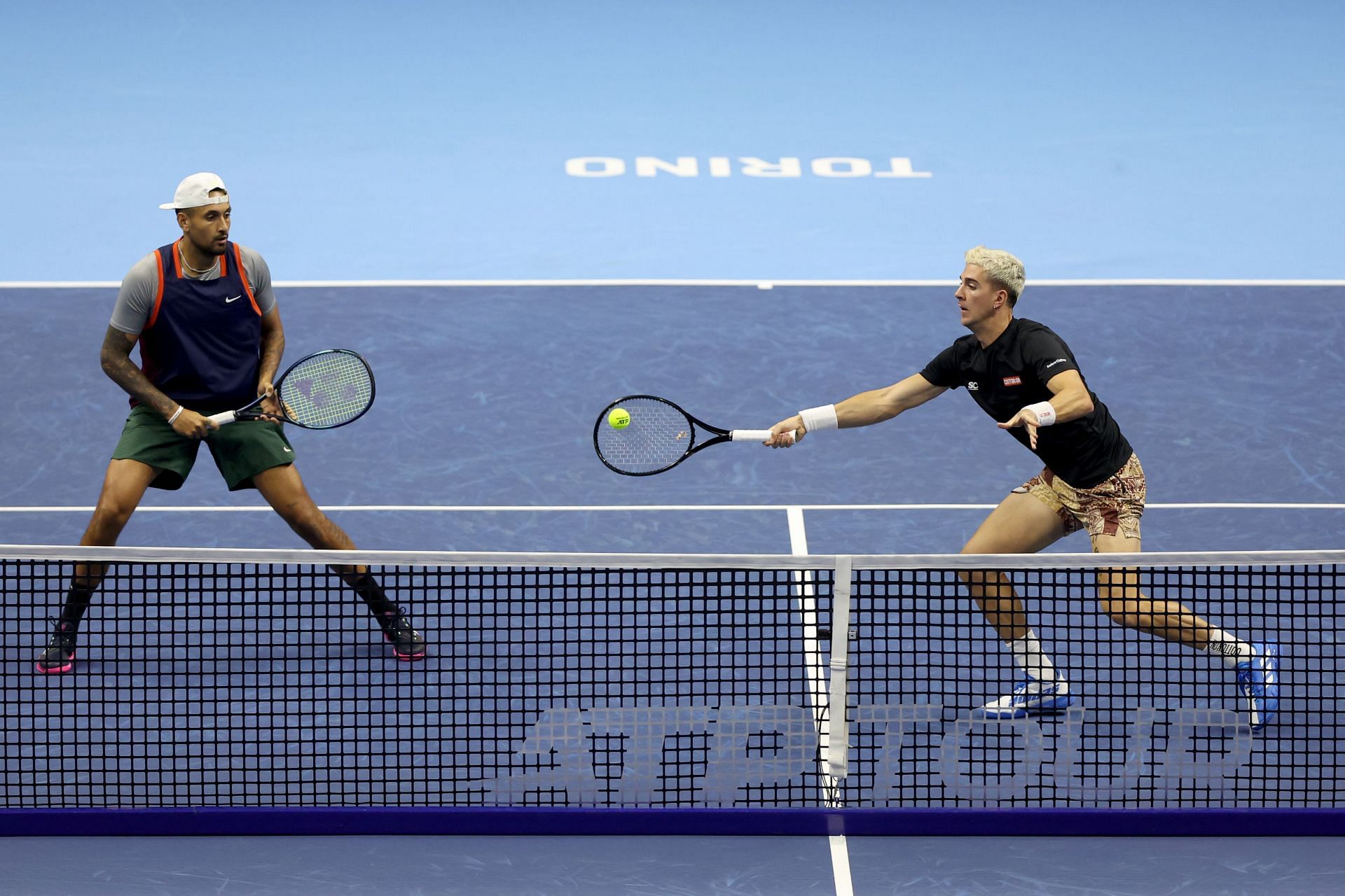 Thanasi Kokkinakis and Nick Kyrgios in action at the 2022 ATP Finals.