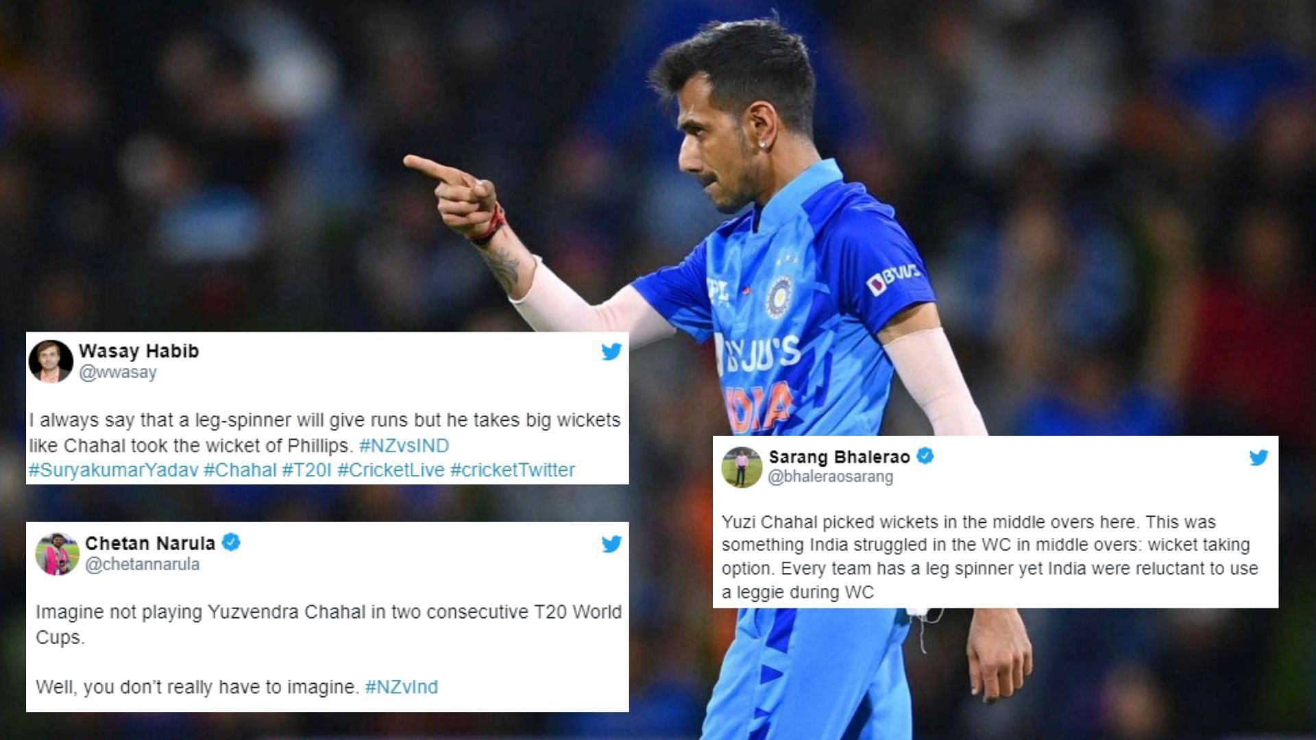 Yuzvendra Chahal picked two crucial wickets which almost ended New Zealand