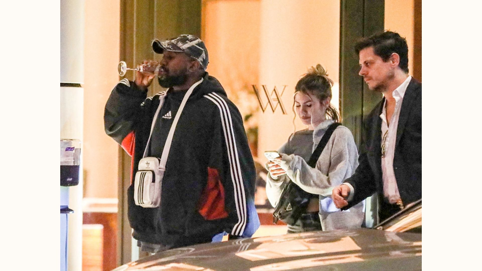Ye was seen leaving the Waldorf Astoria with right-winger Yiannopoulos (image Getty/Unknown)