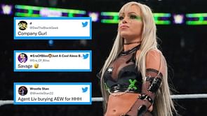 "Agent Liv burying AEW for HHH" - Twitter erupts to WWE Superstar Liv Morgan's hilarious gestures during recent fan meet-and-greet