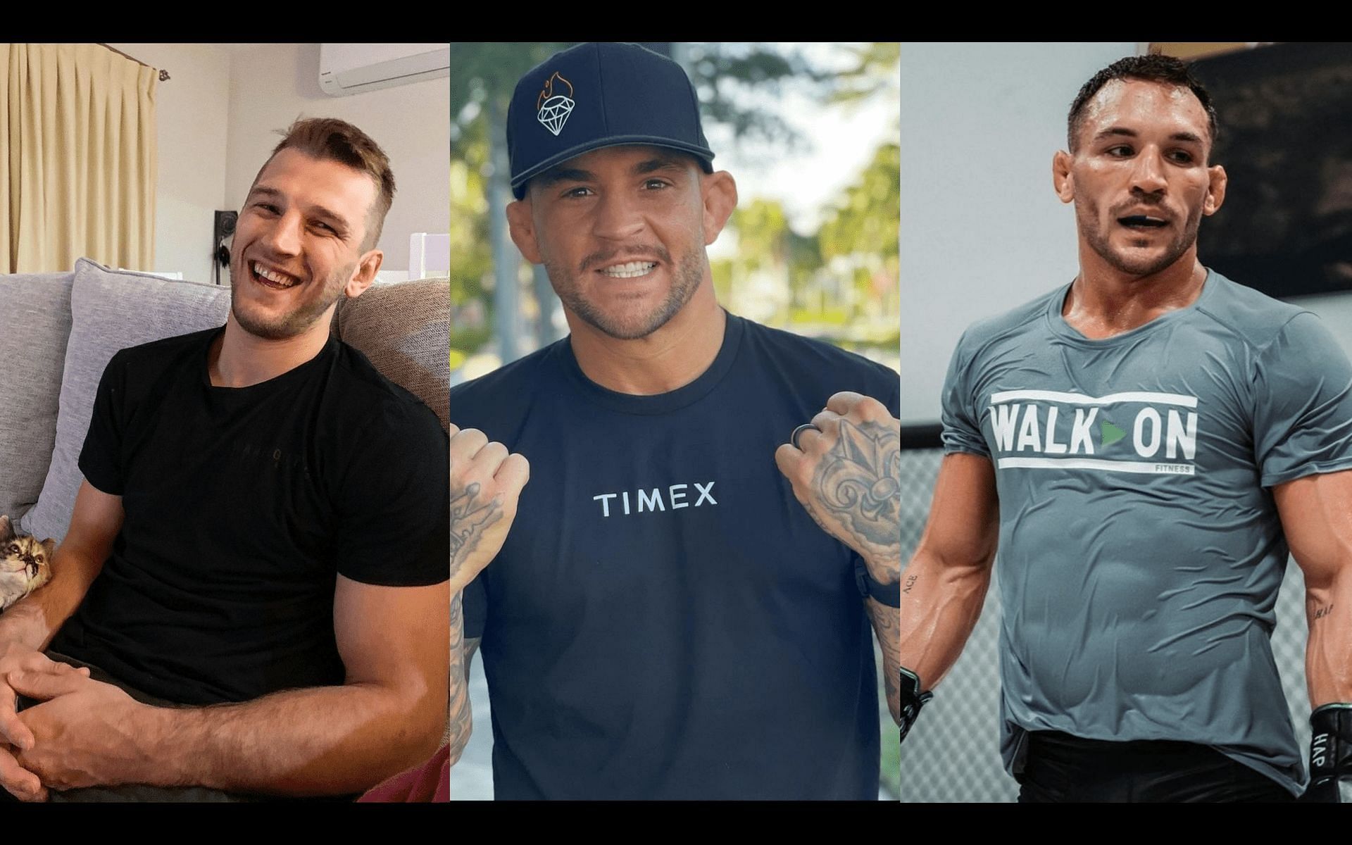 Dan Hooker (Left), Dustin Poirier (Middle) and Michael Chandler (Right) [Image courtesy: @Danhangman , @dustinpoirier and @mikechandlermma on Instagram]