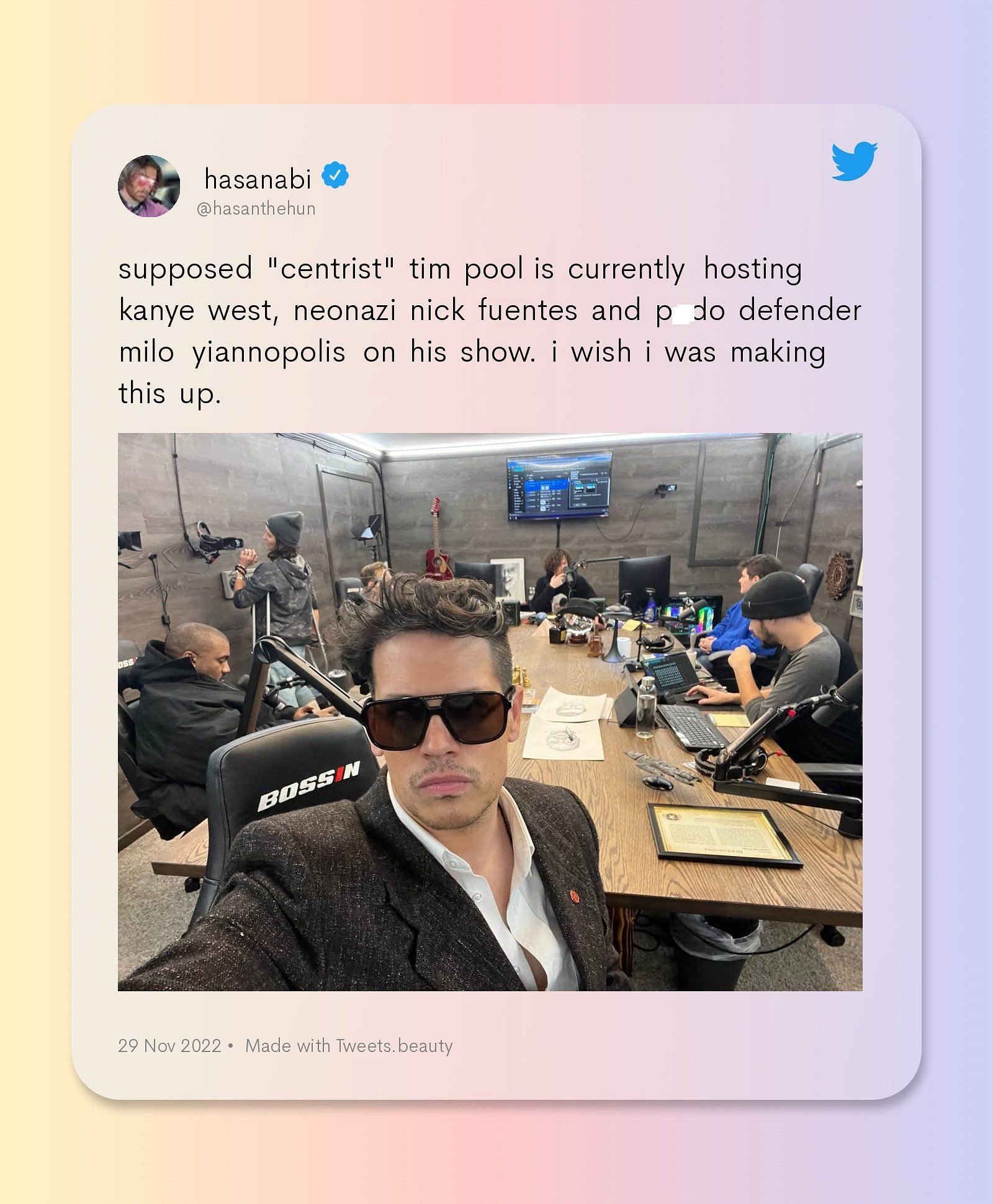 HasanAbi calls out Tim Pool for his latest podcast (Image via Twitter)