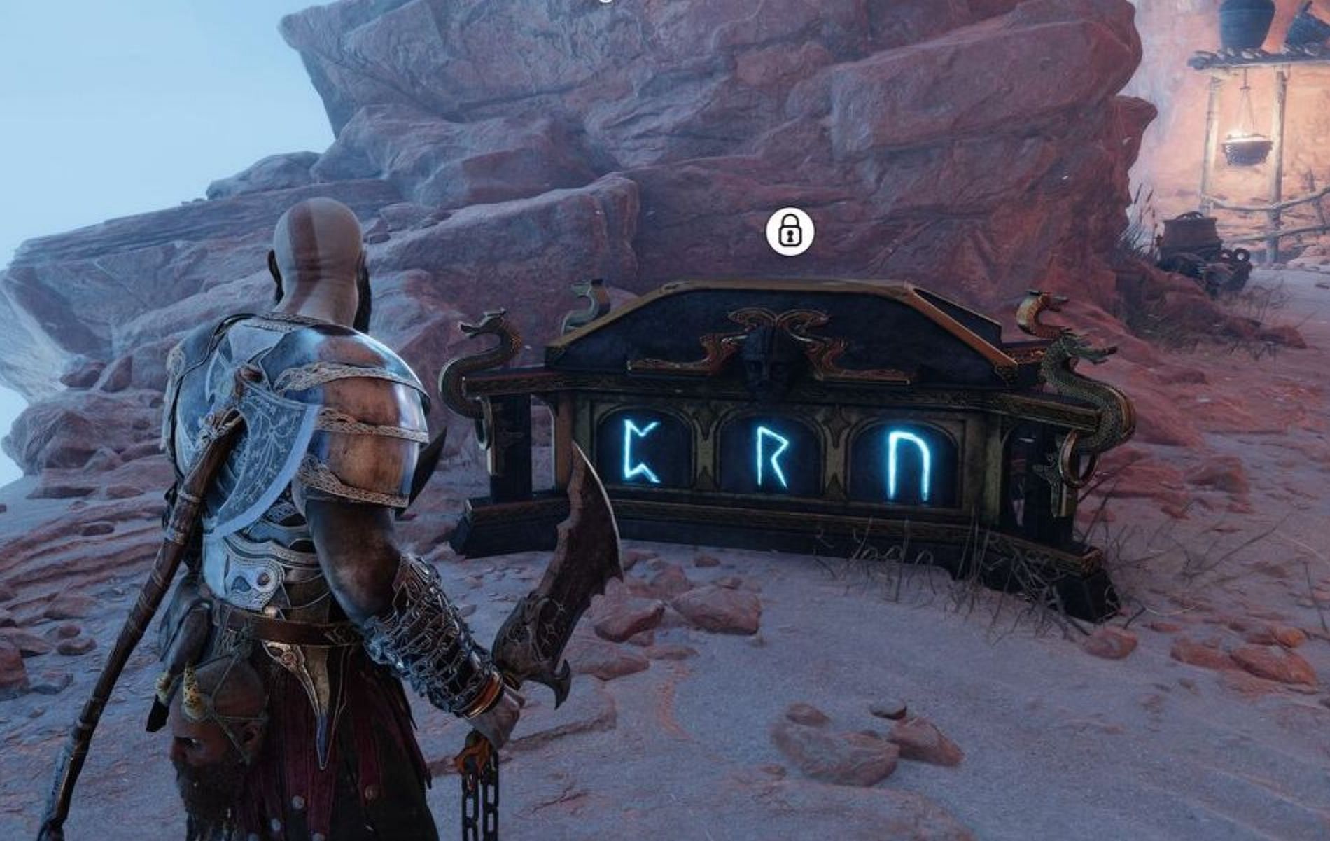 Nornir Chests in God of War Ragnarok are concealed by environmental puzzles that that reward players with rare upgrades (Image via Santa Monica Studio)