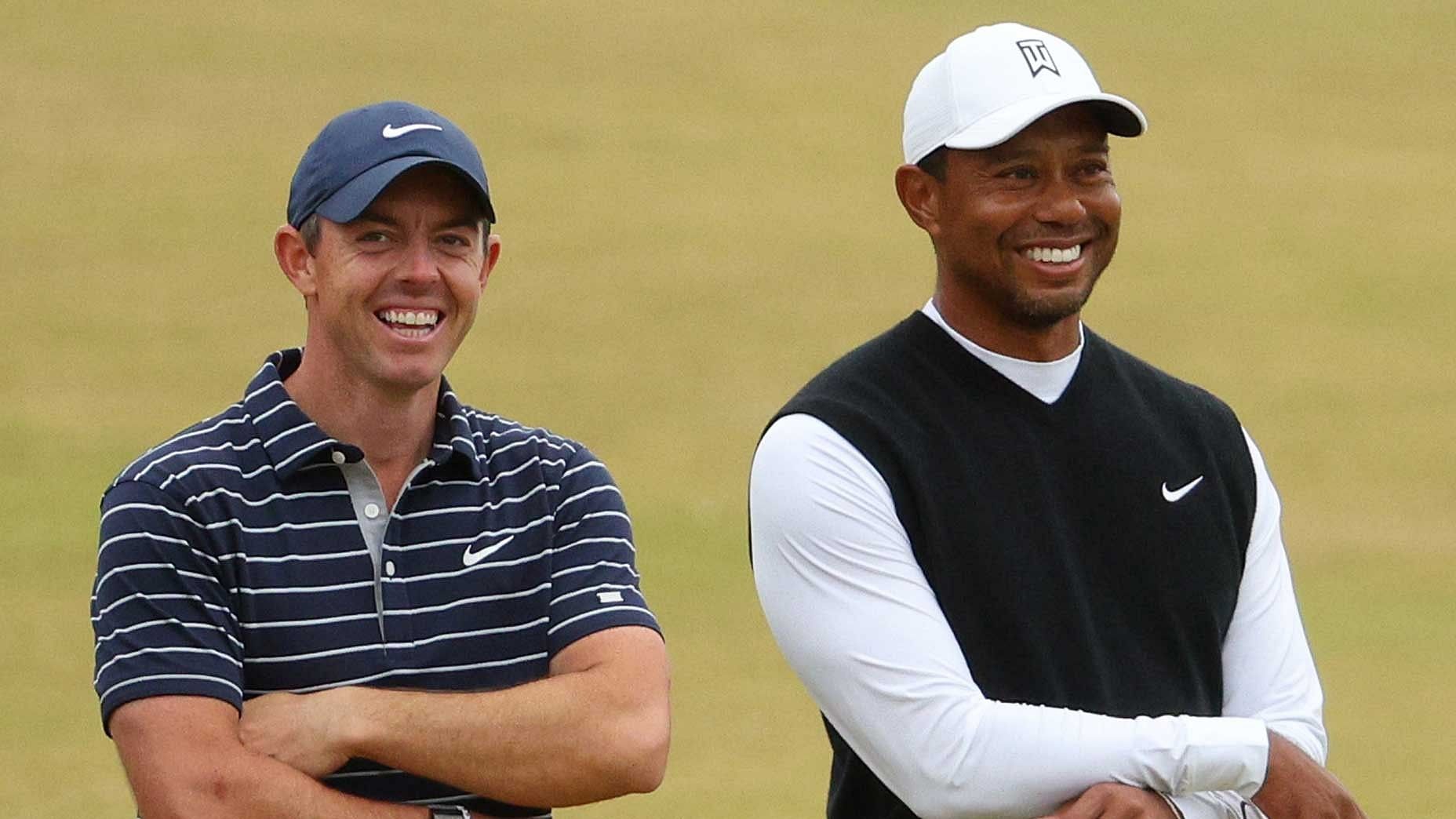 Tiger Woods and Rory McIlroy (image via golf.com)