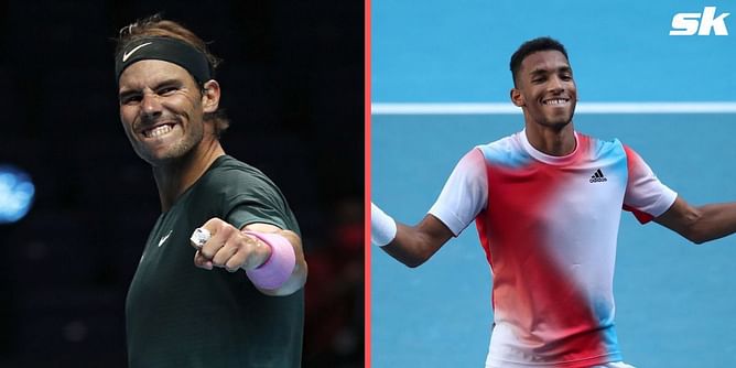 "Almost one less rival" - Rafael Nadal jokes after almost hitting Felix Auger-Aliassime during training session