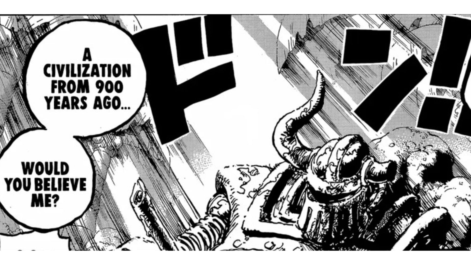 Ancient robot as seen in chapter 1065 (Image via Eiichiro Oda/Shueisha/Viz Media/One Piece)