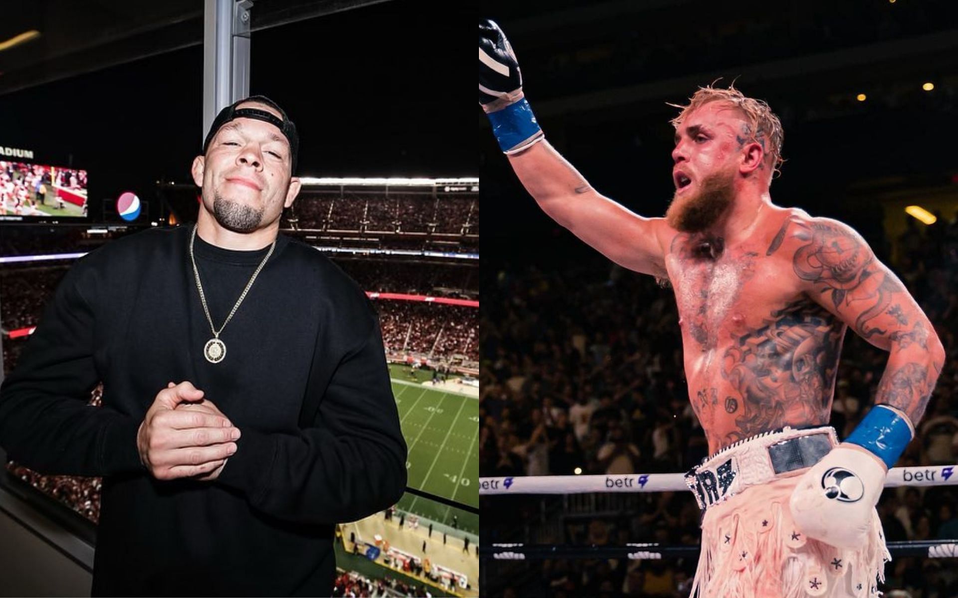 Nate Diaz (Left), Jake Paul (Right) [Image courtesy: @natediaz209, @jakepaul on Instagram]