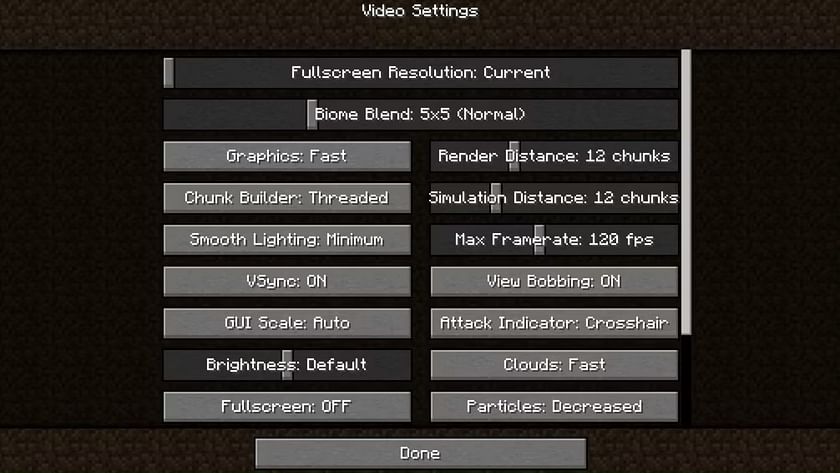 Disable 'Advanced OpenGL' in Minecraft's video settings (Image via Mojang)