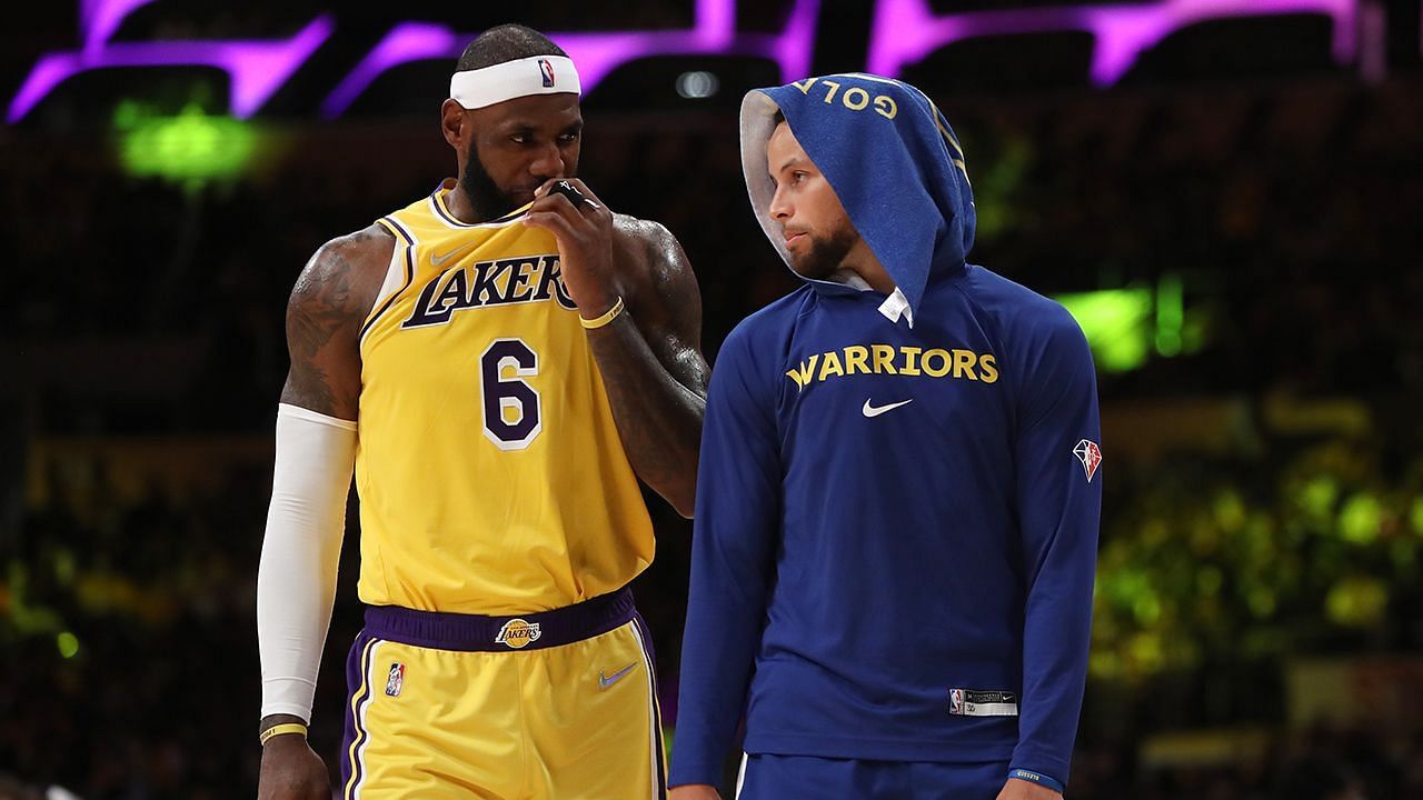 LeBron James of the LA Lakers and Steph Curry of the Golden State Warriors in 2021