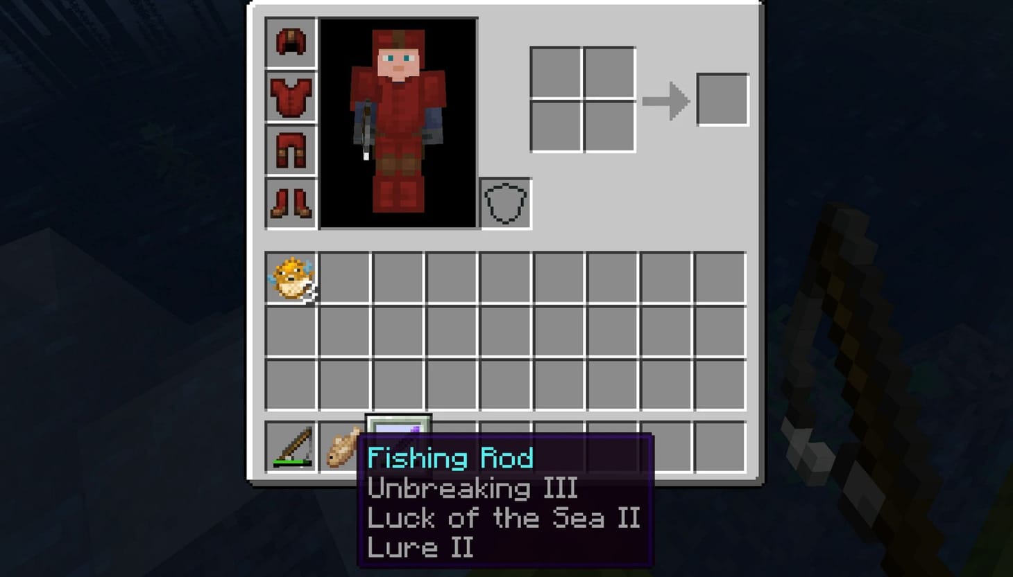 Minecraft player gets unbelievable enchanted fishing rod while fishing