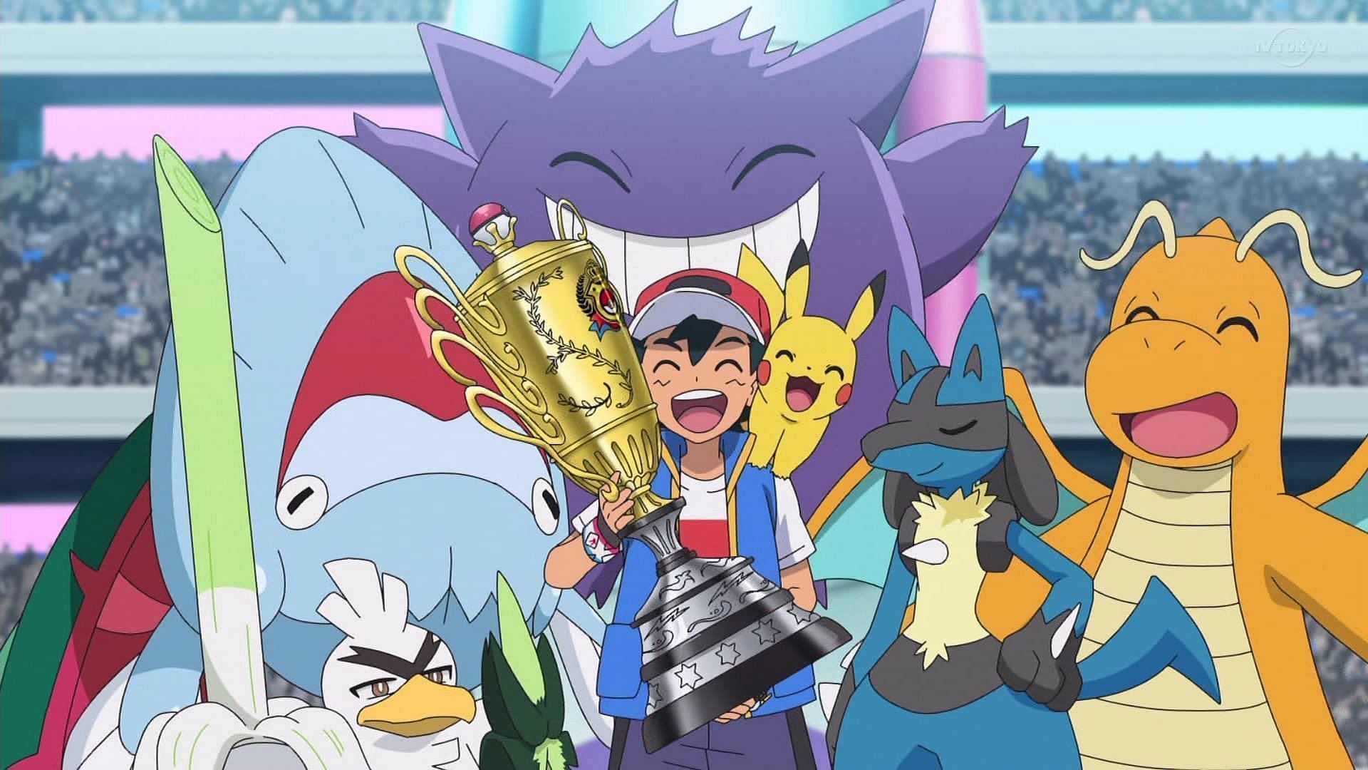 Ash Ketchum won it all in Pok&eacute;mon Journeys episode 132 (Image via OLM, Inc)