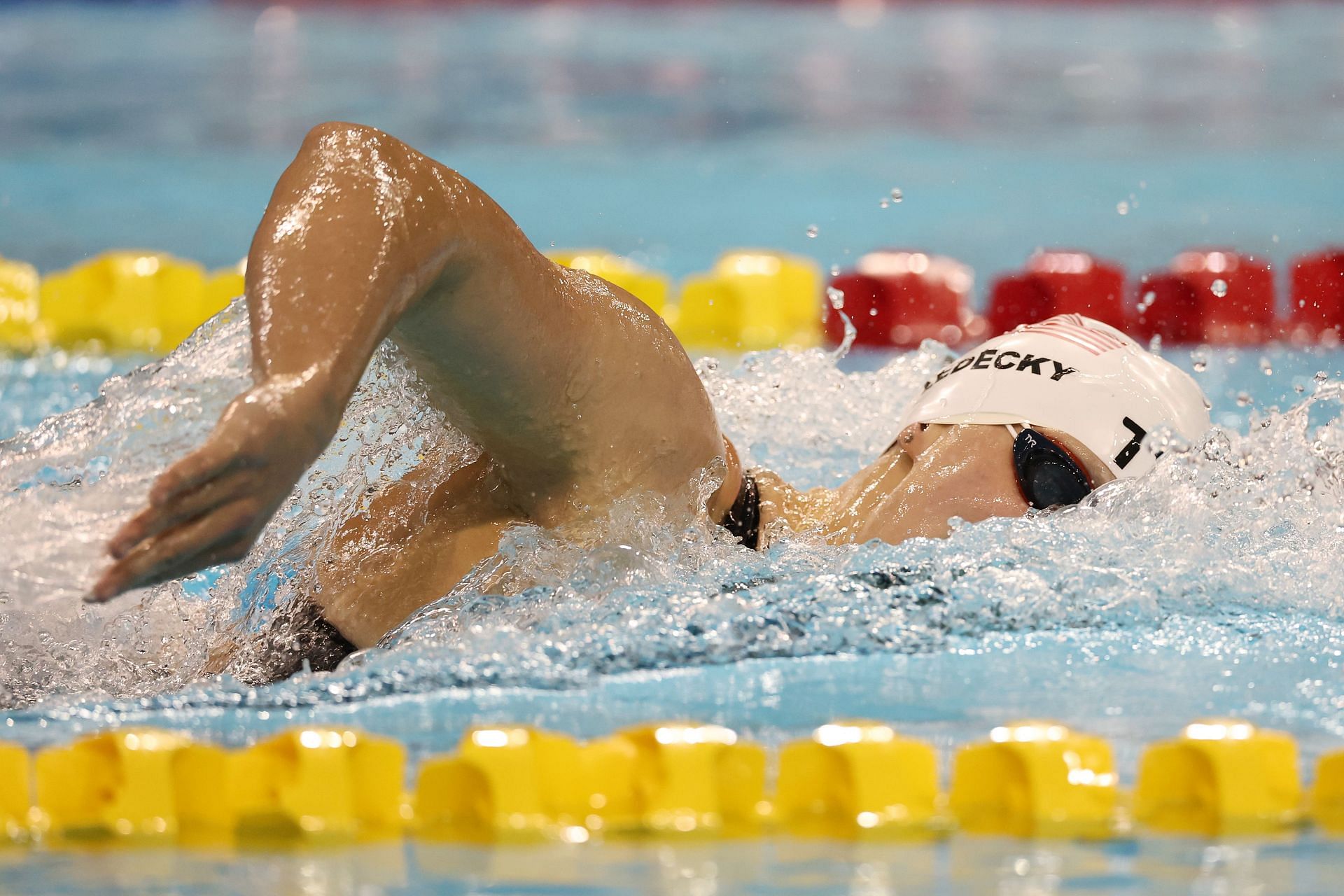 Ledecky at the FINA Swimming World Cup 2022 (Image via Gregory Shamus/Getty Images)