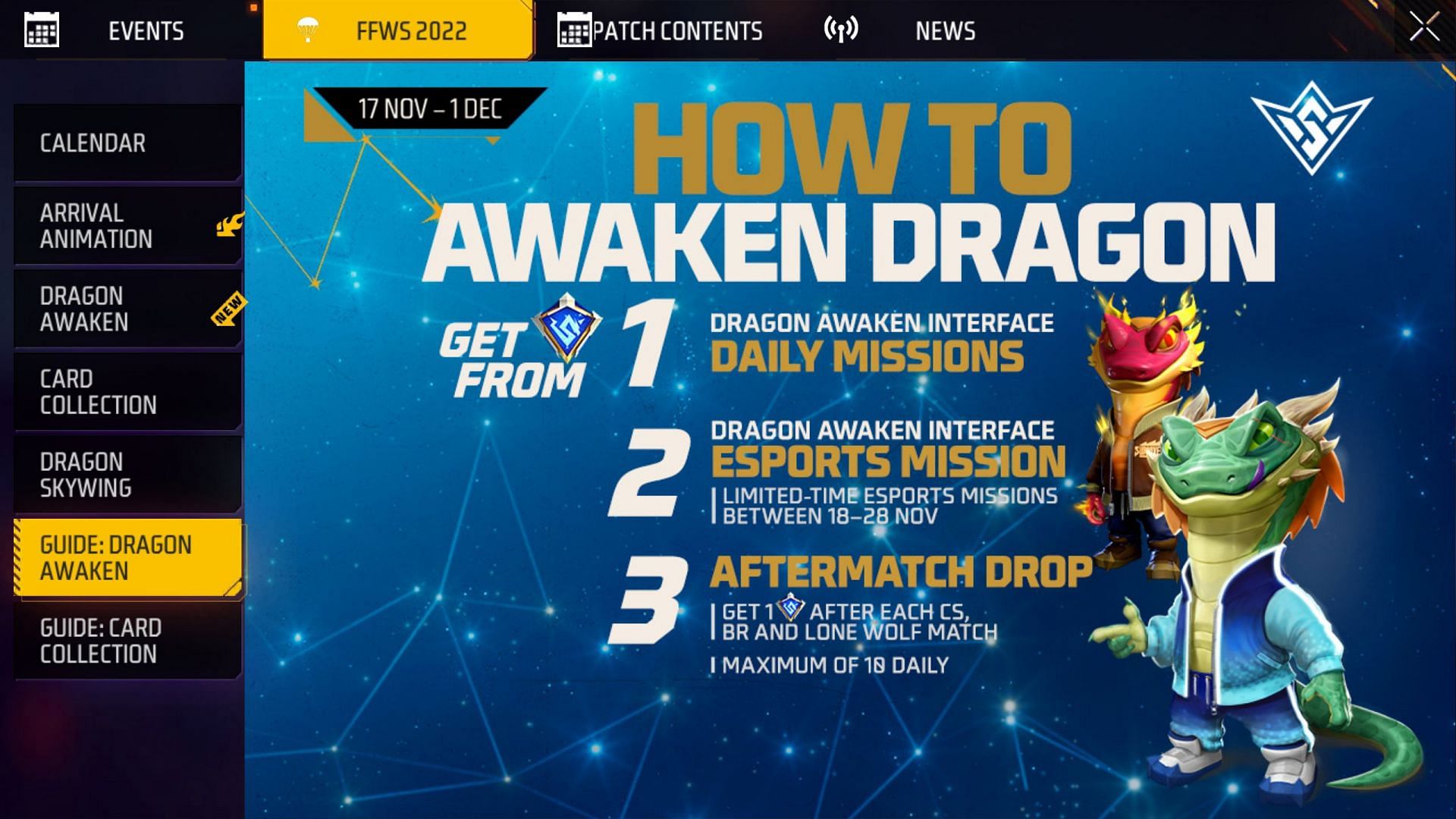 You have to collect tokens and then use them to awaken the dragon (Image via Garena)