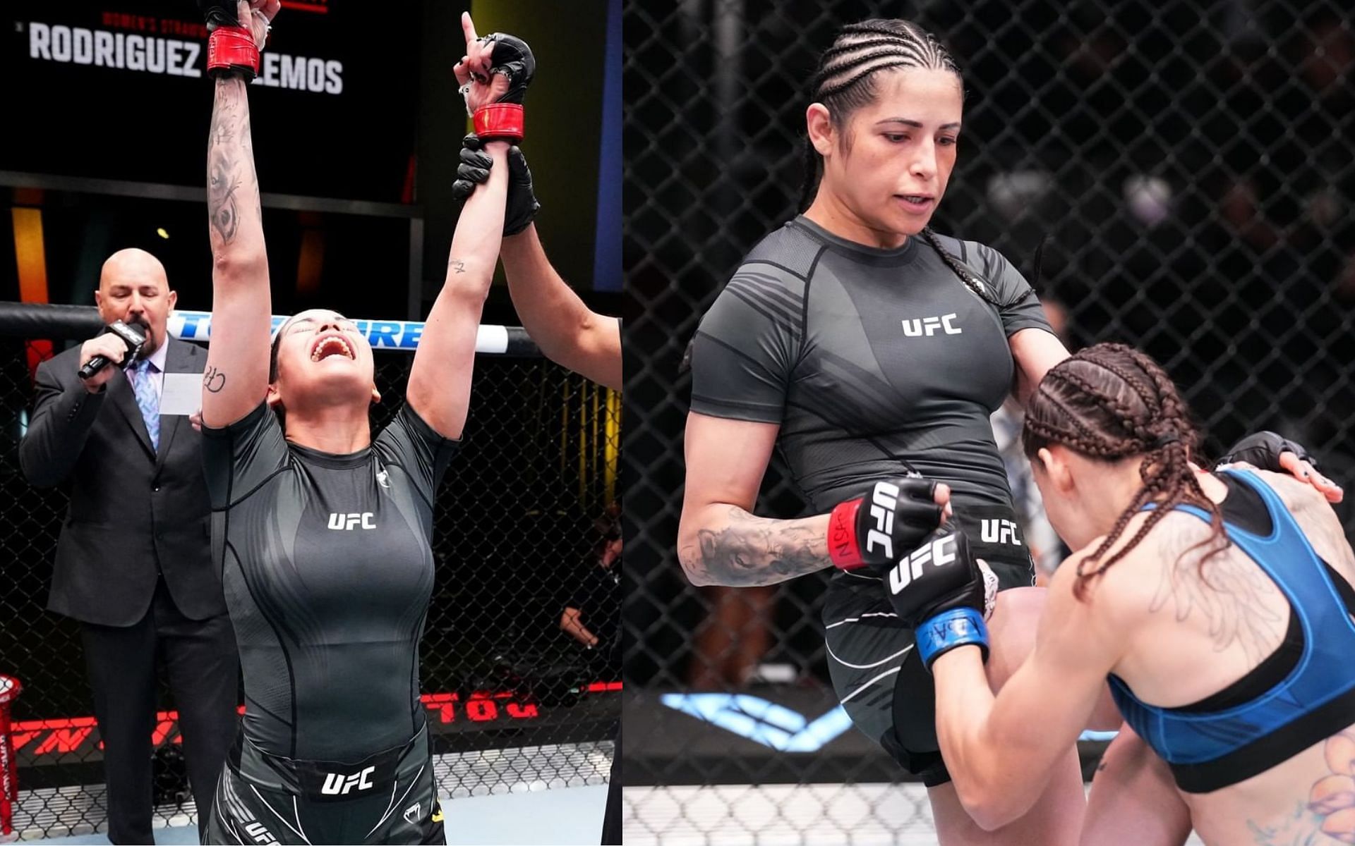 Polyana Viana demolishes Jihn Yu Frey at UFC Vegas 64 [Images via: @ufc_brasil on Instagram]
