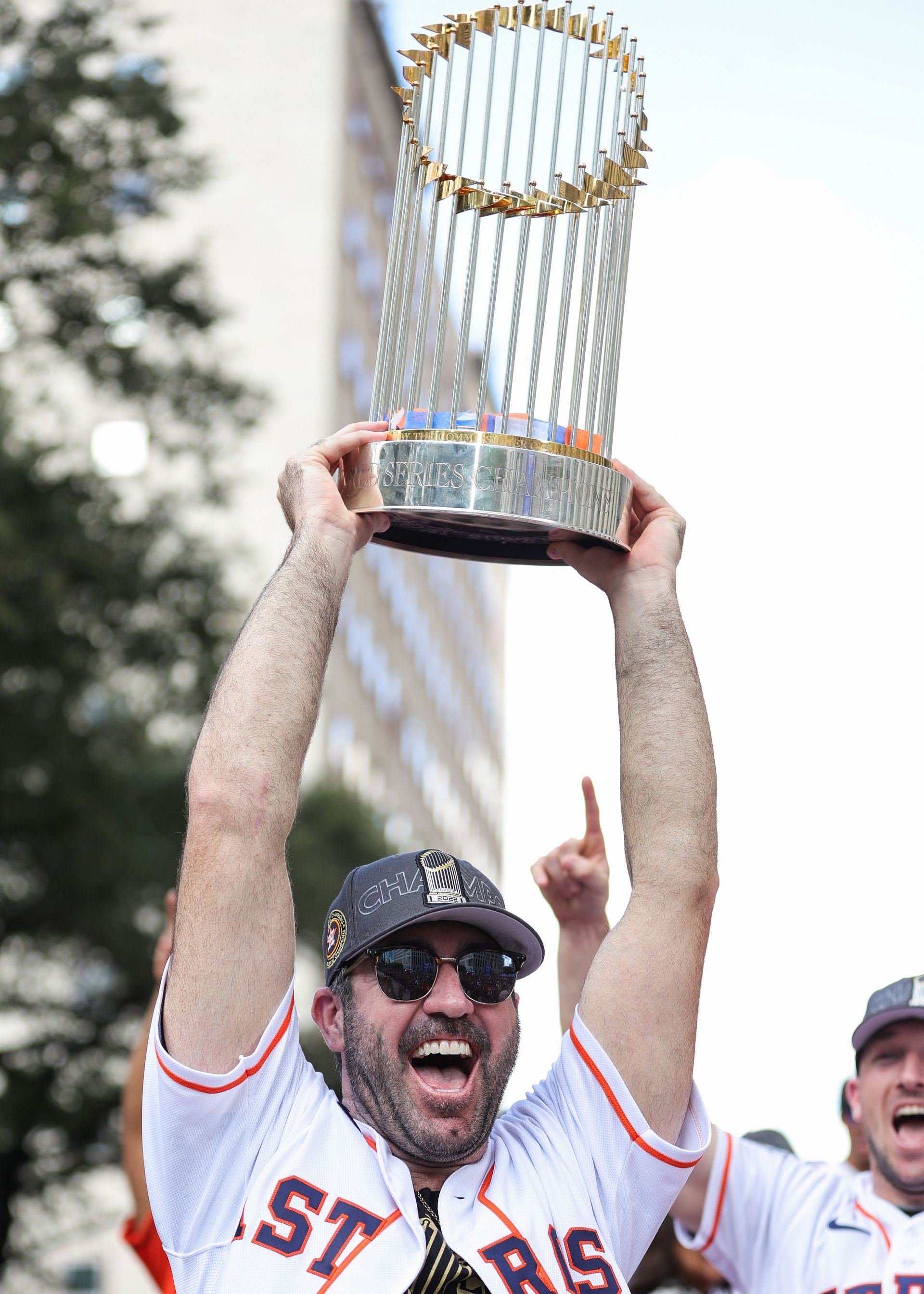 Justin Verlander #35 of the Houston Astros participates in the World Series Parade