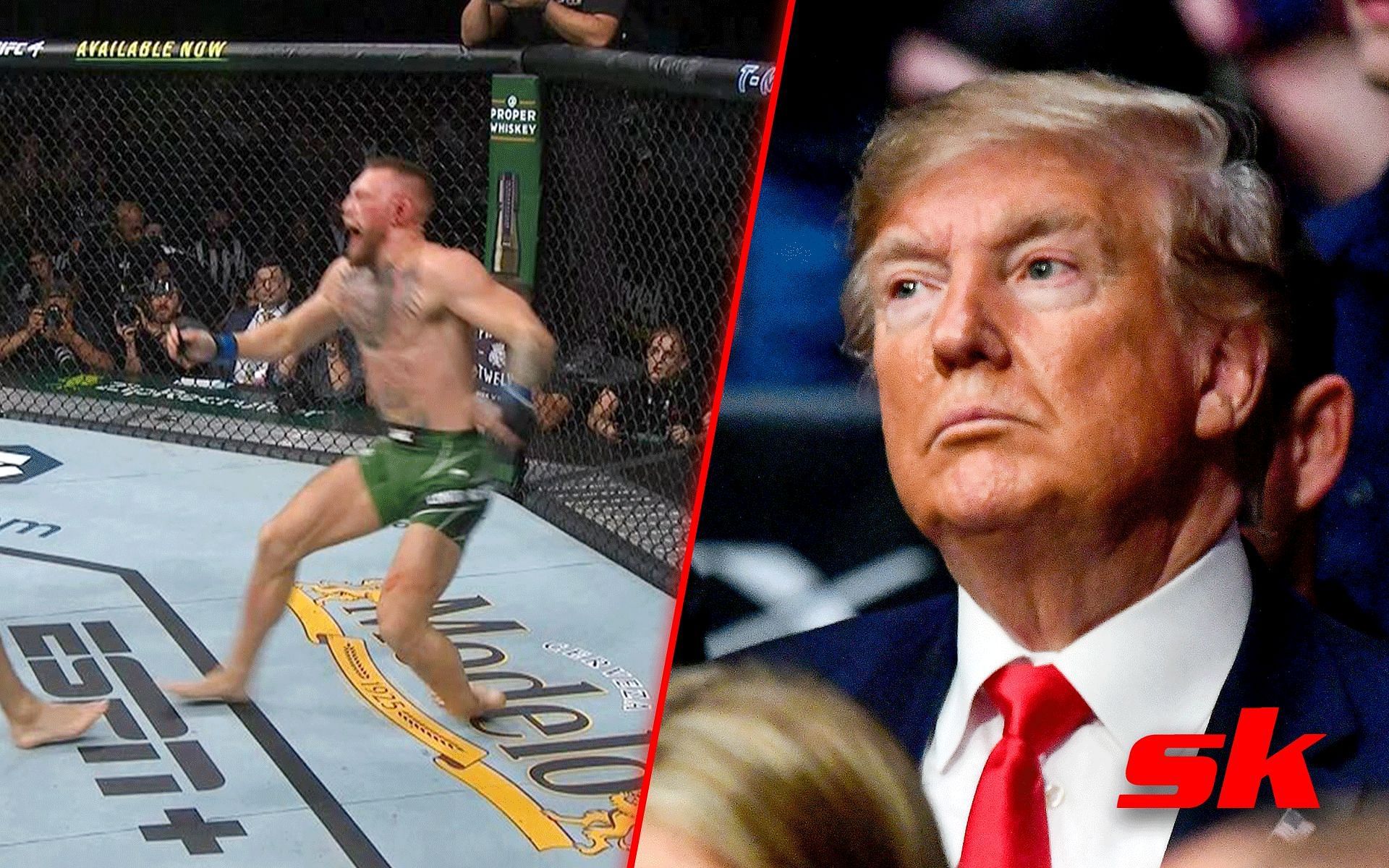 Conor McGregor (left) and Donald Trump (right) [Image Courtesy: Conor McGregor still from UFC 264 via FoxNews.com and Donald Trump via Getty Images]