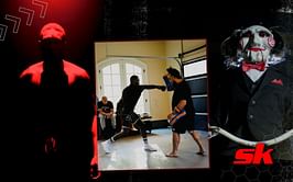 Gruelling new training footage shows Israel Adesanya deliver horror movie promise as he recreates 'game over' scene from SAW ahead of UFC 281