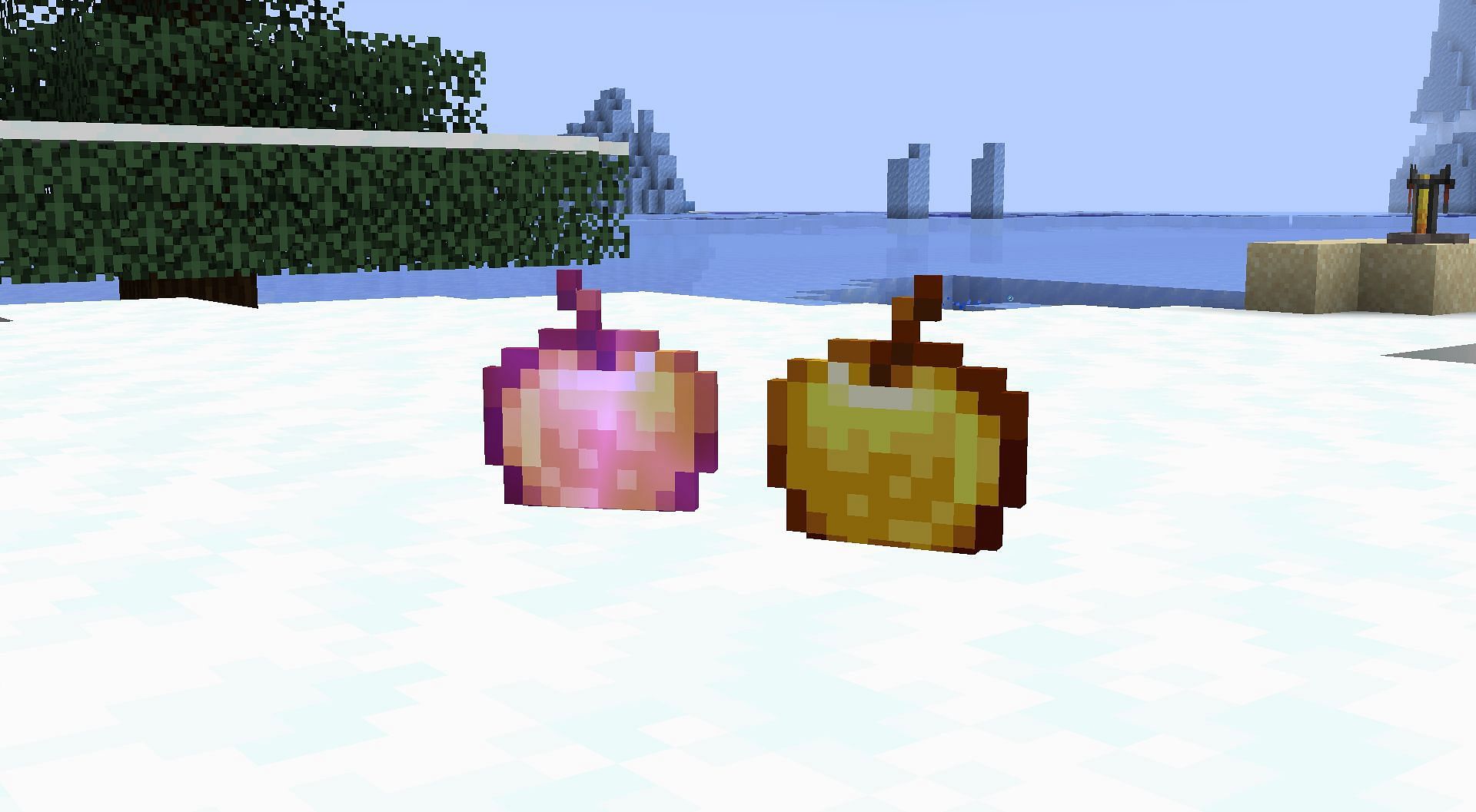 Enchanted golden apples are way rarer in Minecraft than regular Golden Apples (Image via Mojang)