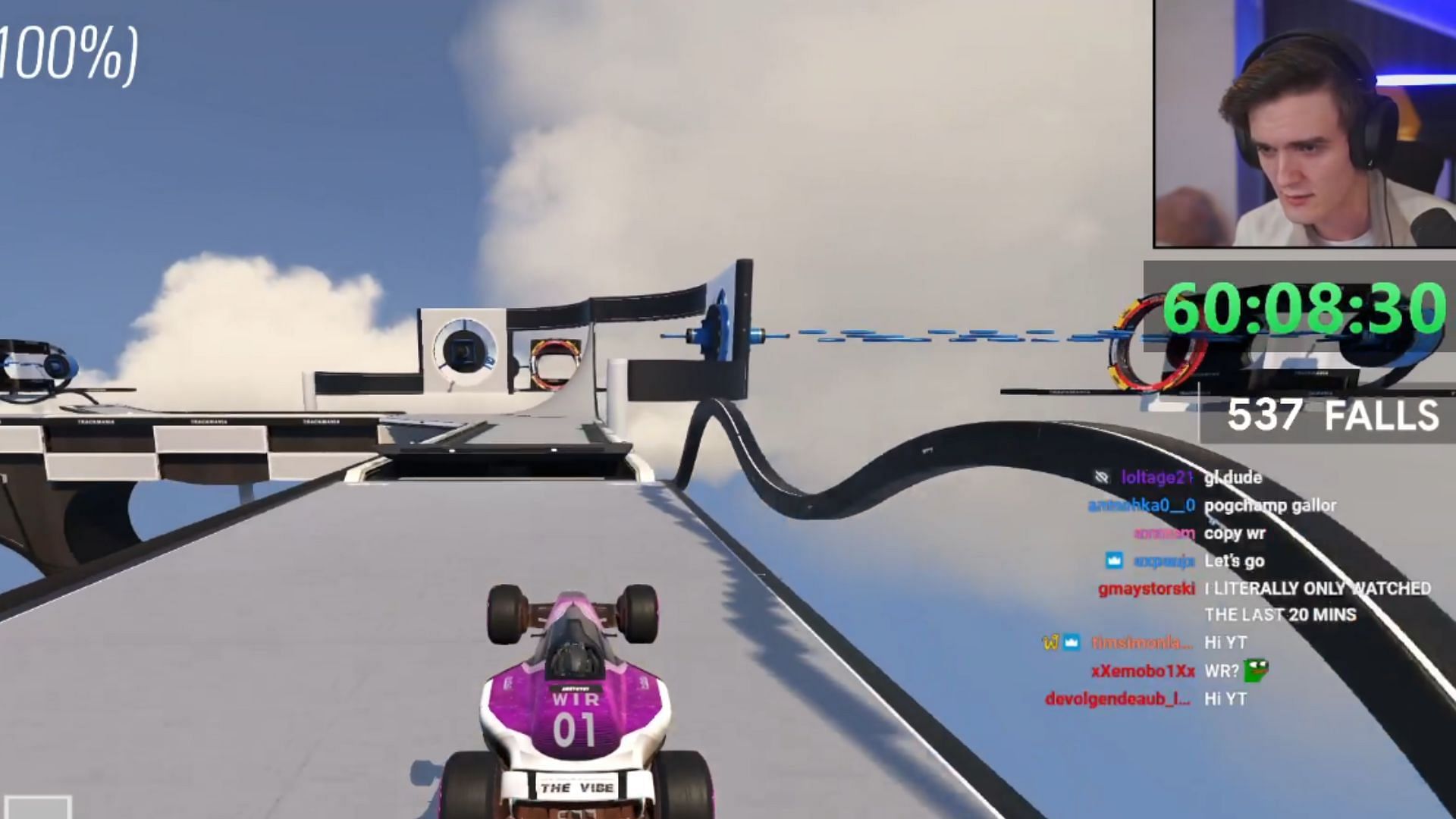 Twitch streamer completes toughest TrackMania map (Image via Twitch)