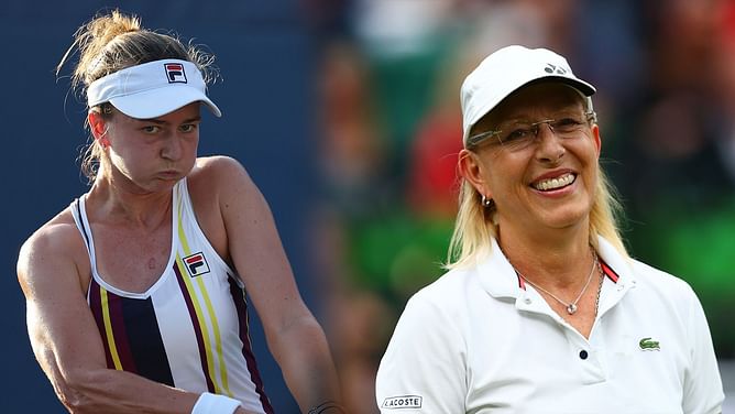 Martina Navratilova reacts to Barbora Krejcikova's tribute to her at WTA Finals
