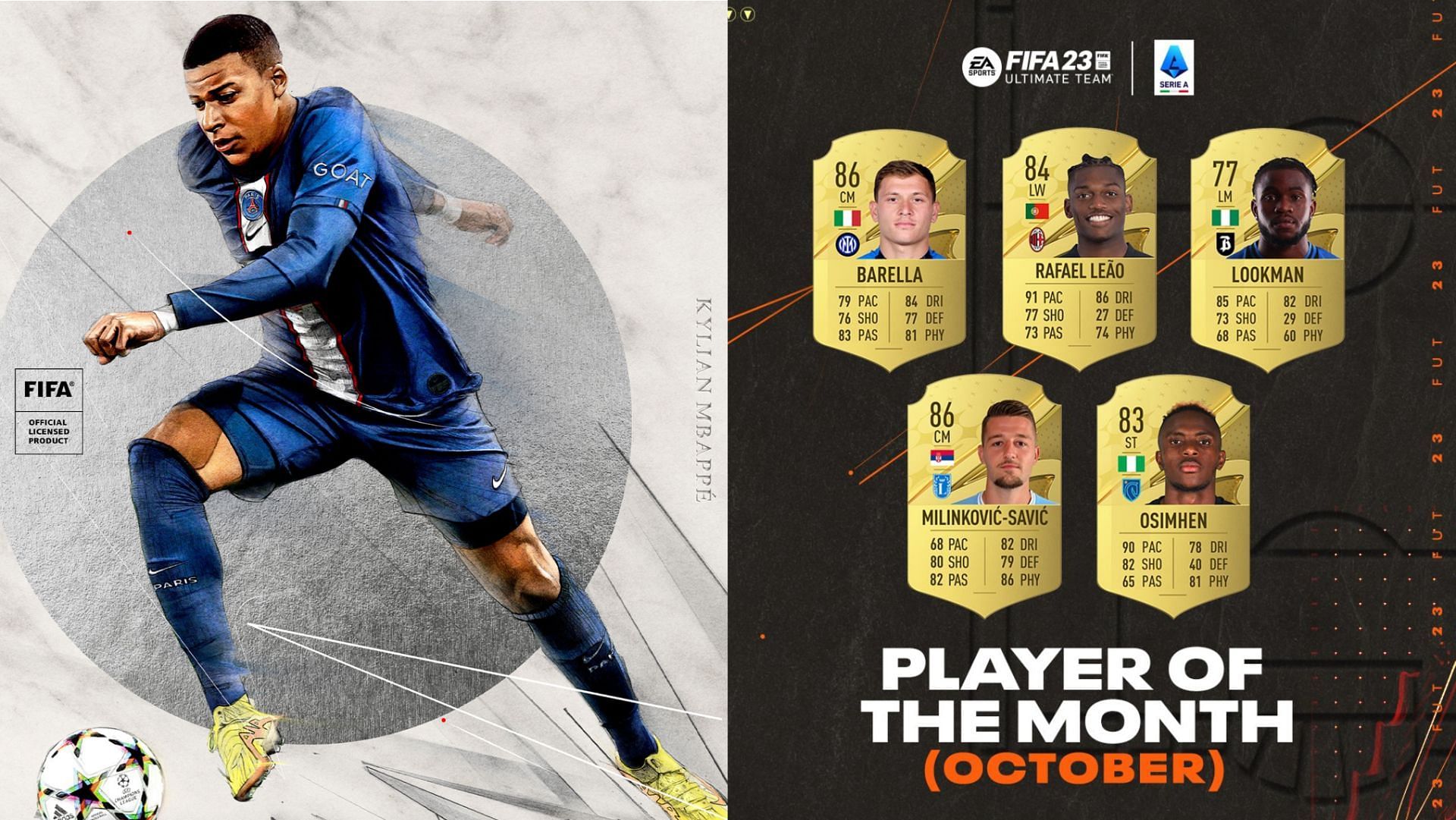 Nominations for October Serie A POTM are out (Images via EA Sports)