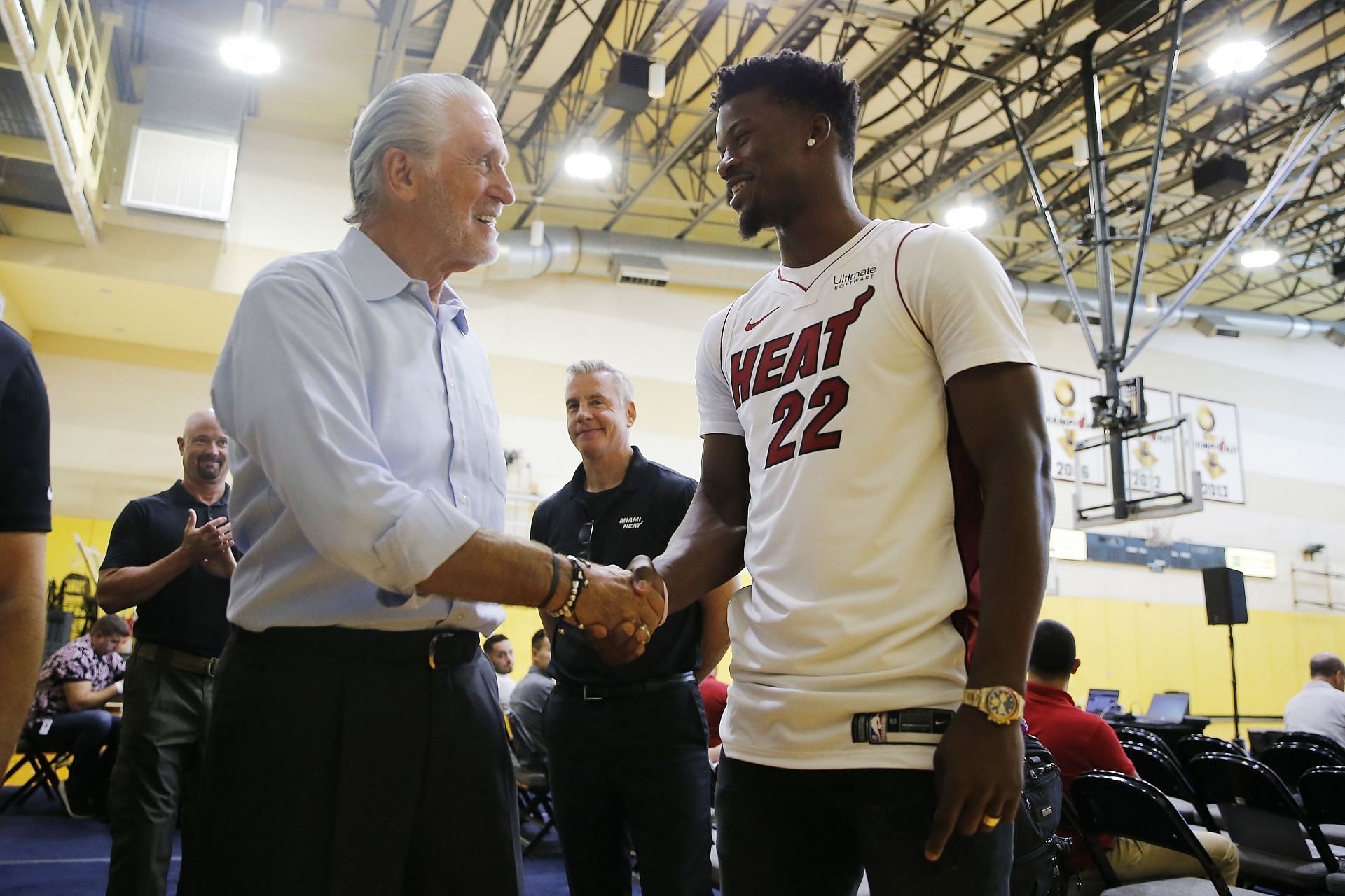 Pat Riley has brought many superstars to South Beach (Image via Getty Images)