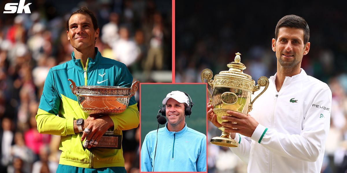 Greg Rusedski believes that Novak Djokovic is chasing Margaret Court and not Rafael Nadal in Grand Slam race.