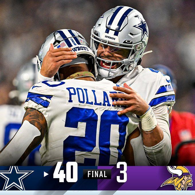 Cowboys' Prescott, Pollard smoke Vikings as Kirk Cousins packs it