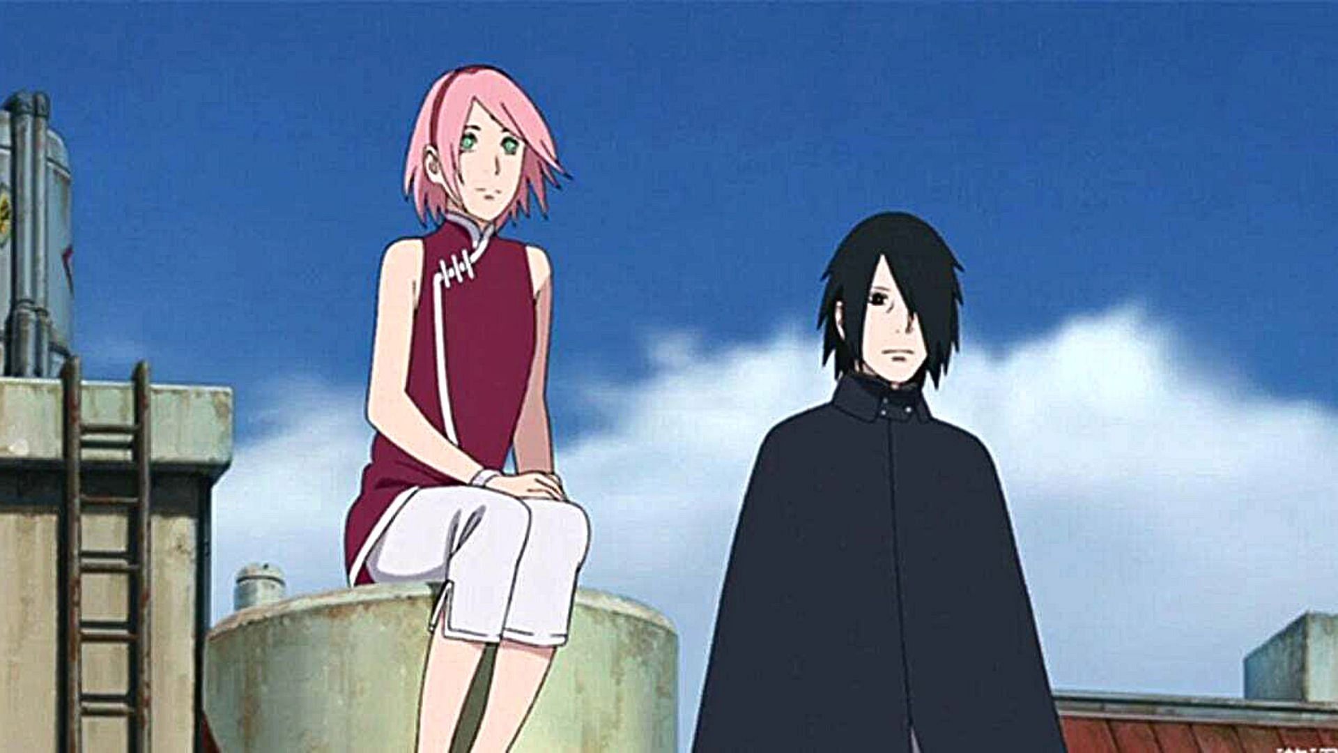 Sakura and Sasuke as seen in Boruto: Naruto Next Generations anime (Image via Studio Pierrot)