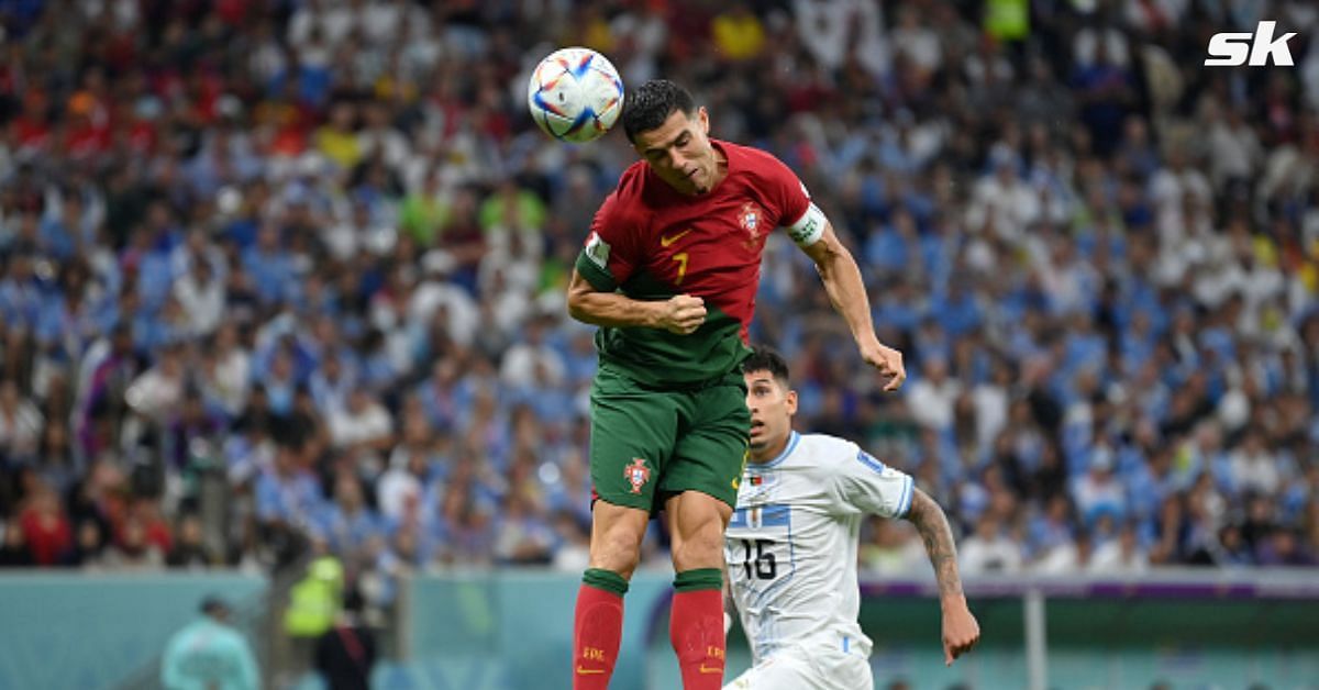 Cristiano Ronaldo in action for Portugal against Uruguay.