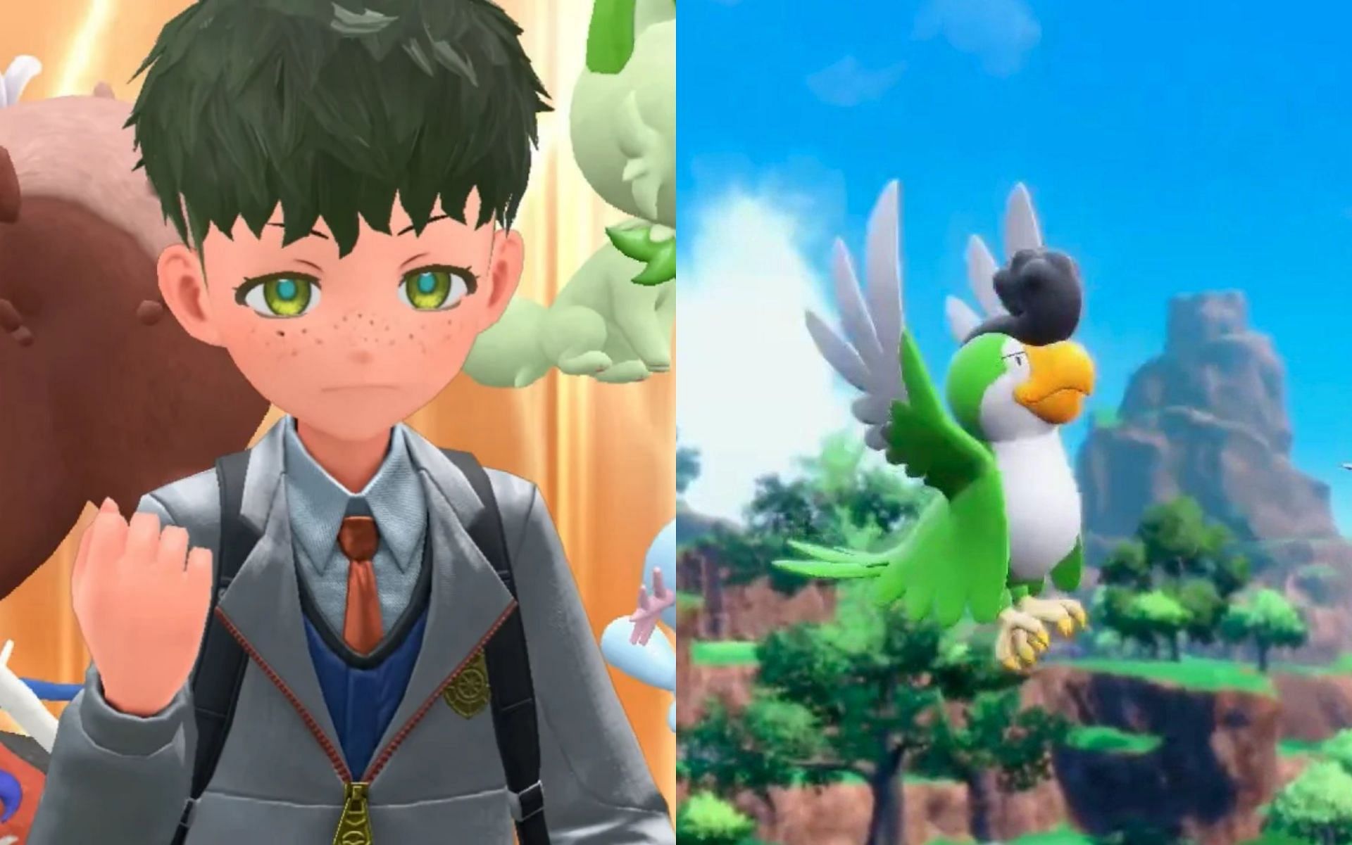Another leak shows of a green parrot with a hairdo (Images via The Pokemon Company)