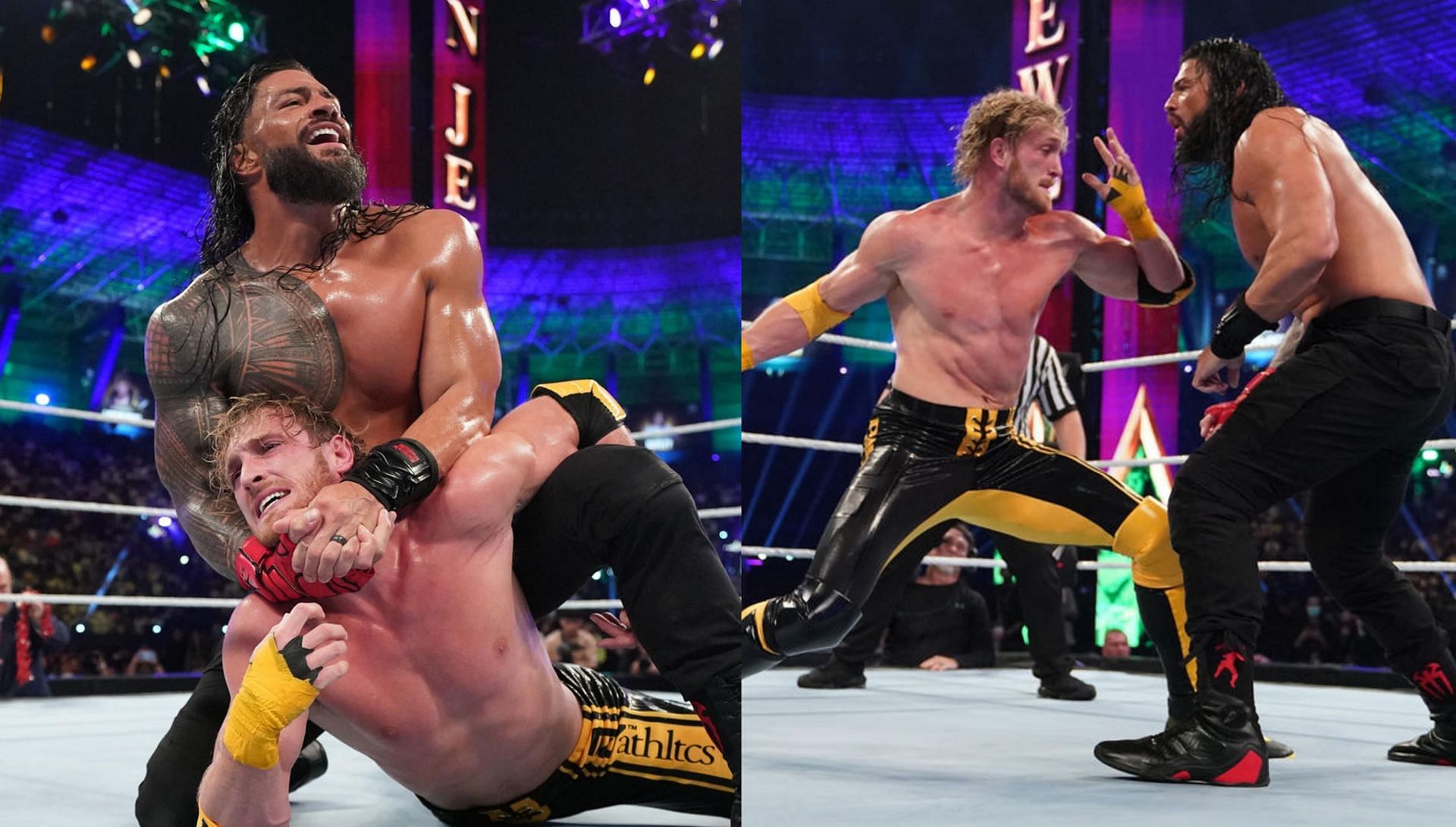 WWE Crown Jewel में रोमन रेंस और लोगन पॉल ने तगड़ा मैच दिया 