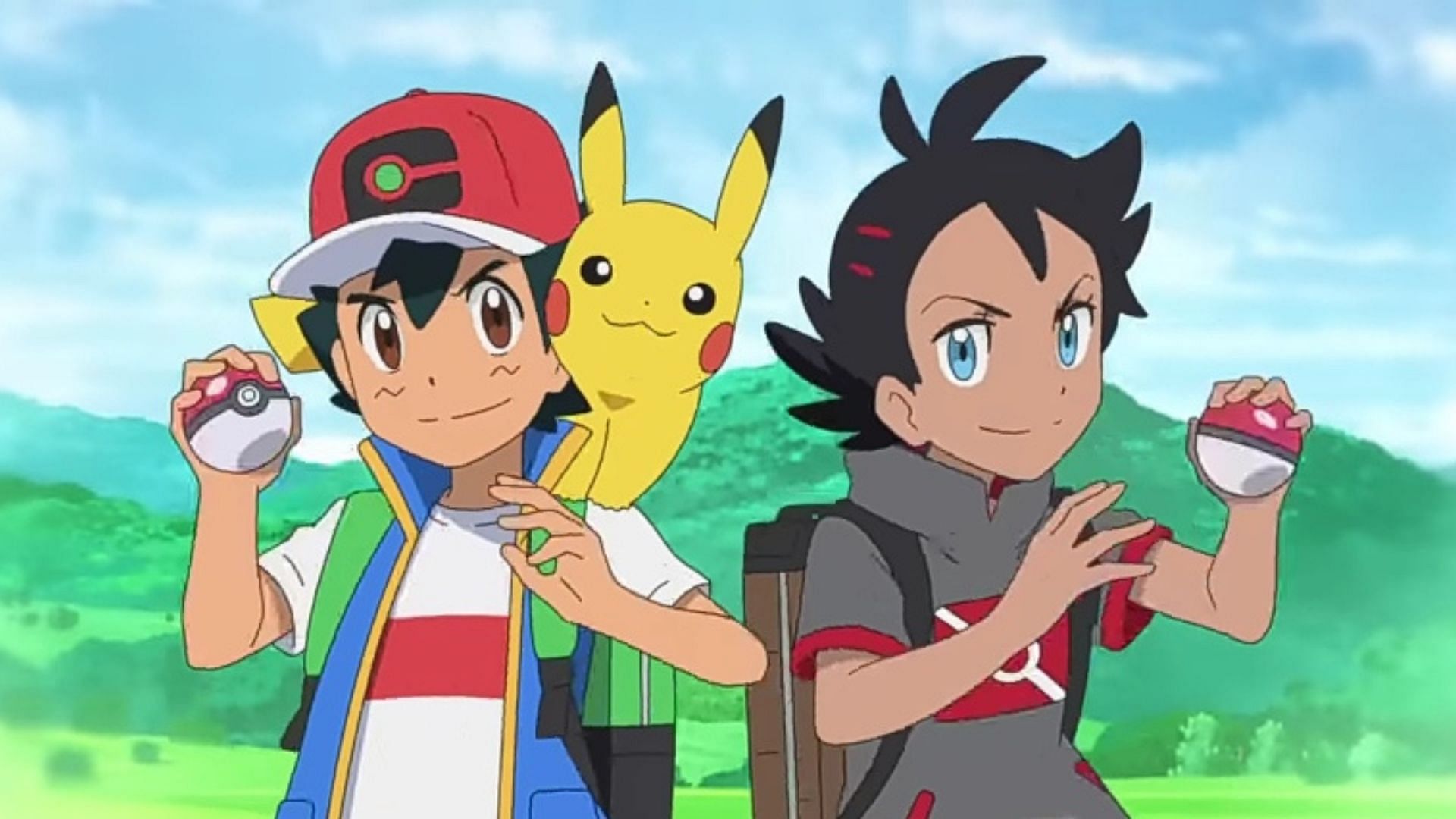 Ash and Goh from Pokemon Journeys (Image via OLM)