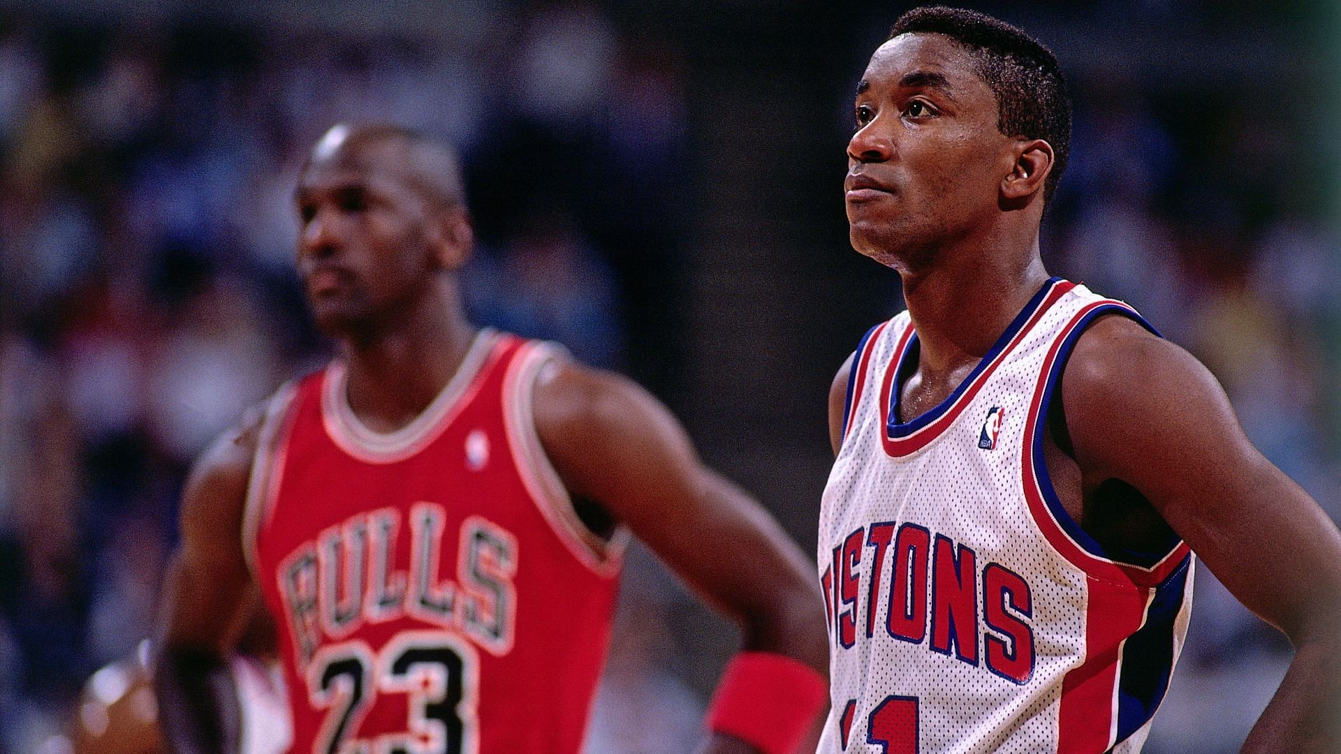 Detroit Pistons Isiah Thomas and Chicago Bulls Michael Jordan