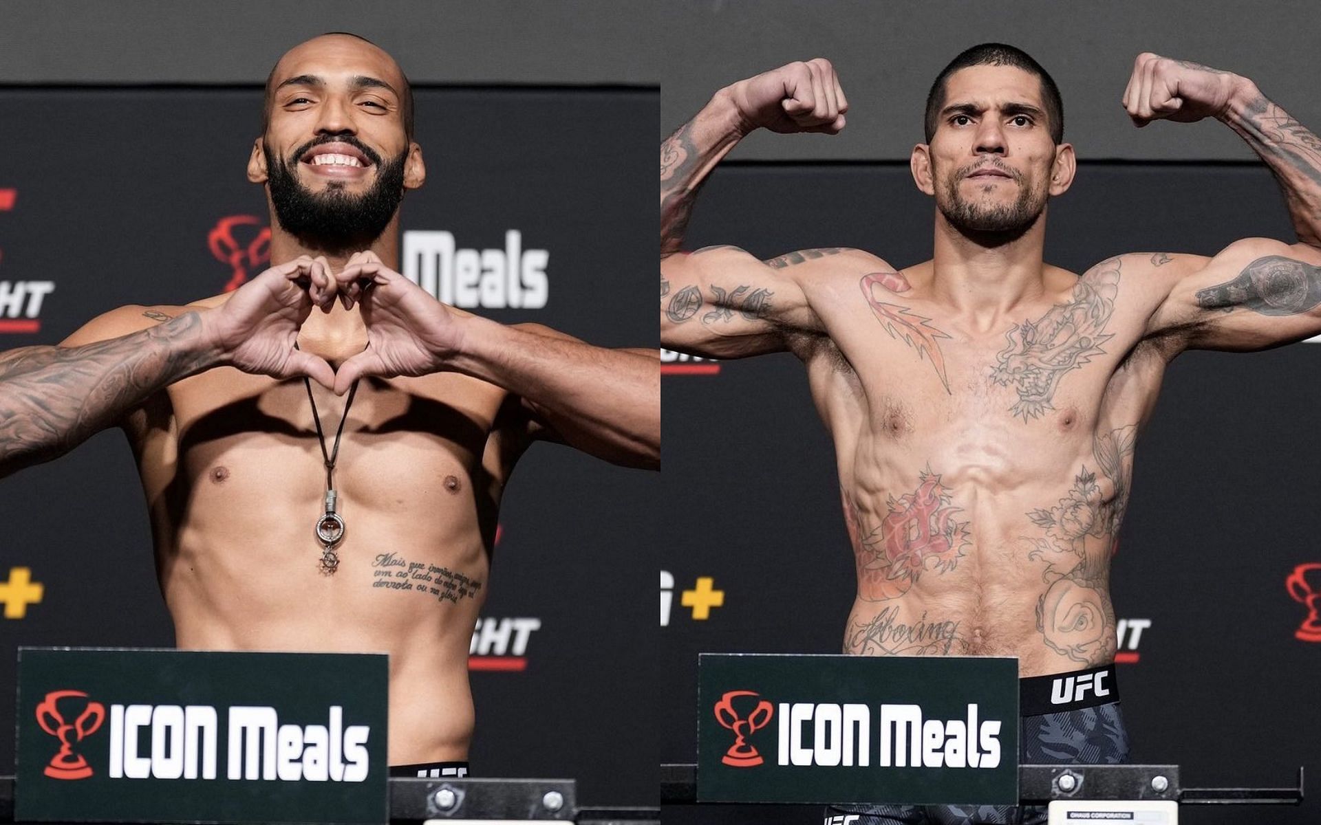 Bruno Silva (left), Alex Pereira (right) [Images courtesy of @The_MMA_Media on Twitter]