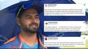 "This is definitely not a future Indian captain"- Furious fans slam 'arrogant' Rishabh Pant for his comments before IND vs NZ 3rd ODI