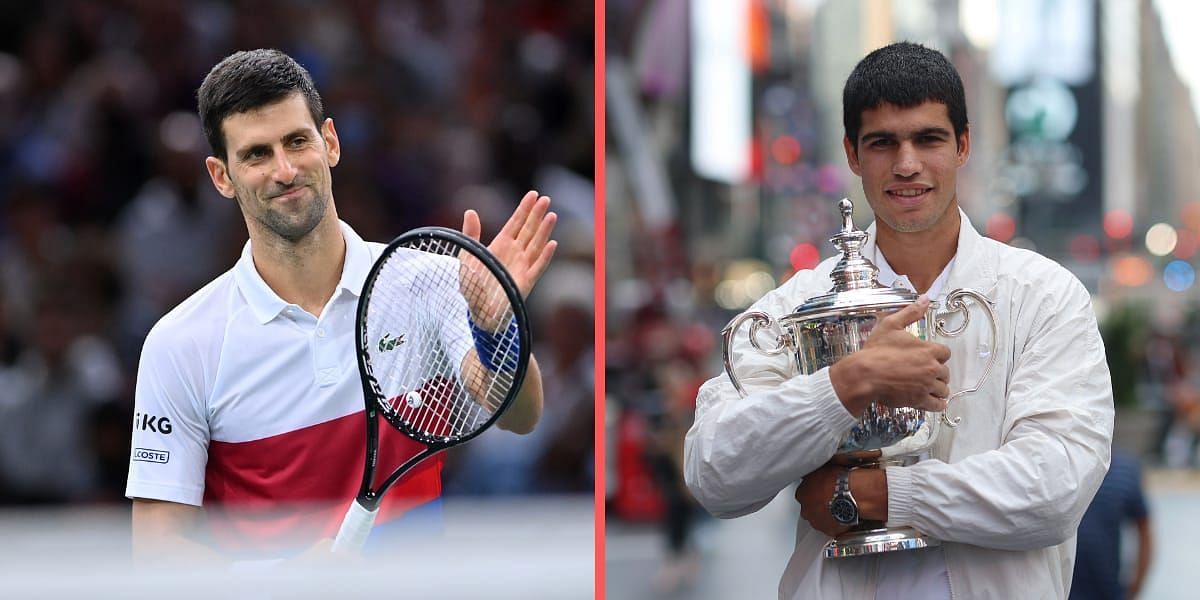 Novak Djokovic [left] recently commented on Carlos Alcaraz finishing the season as the World No. 1.