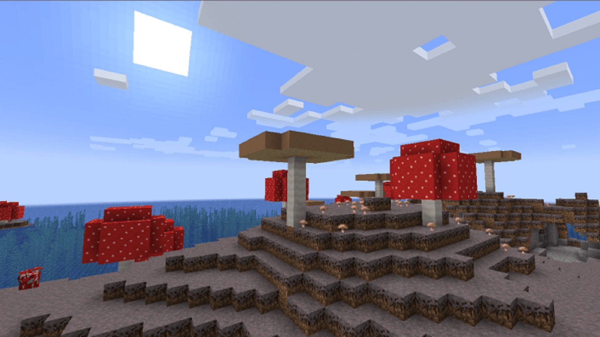 Mushroom biomes are the perfect safe haven for newer players (Image via Mojang)