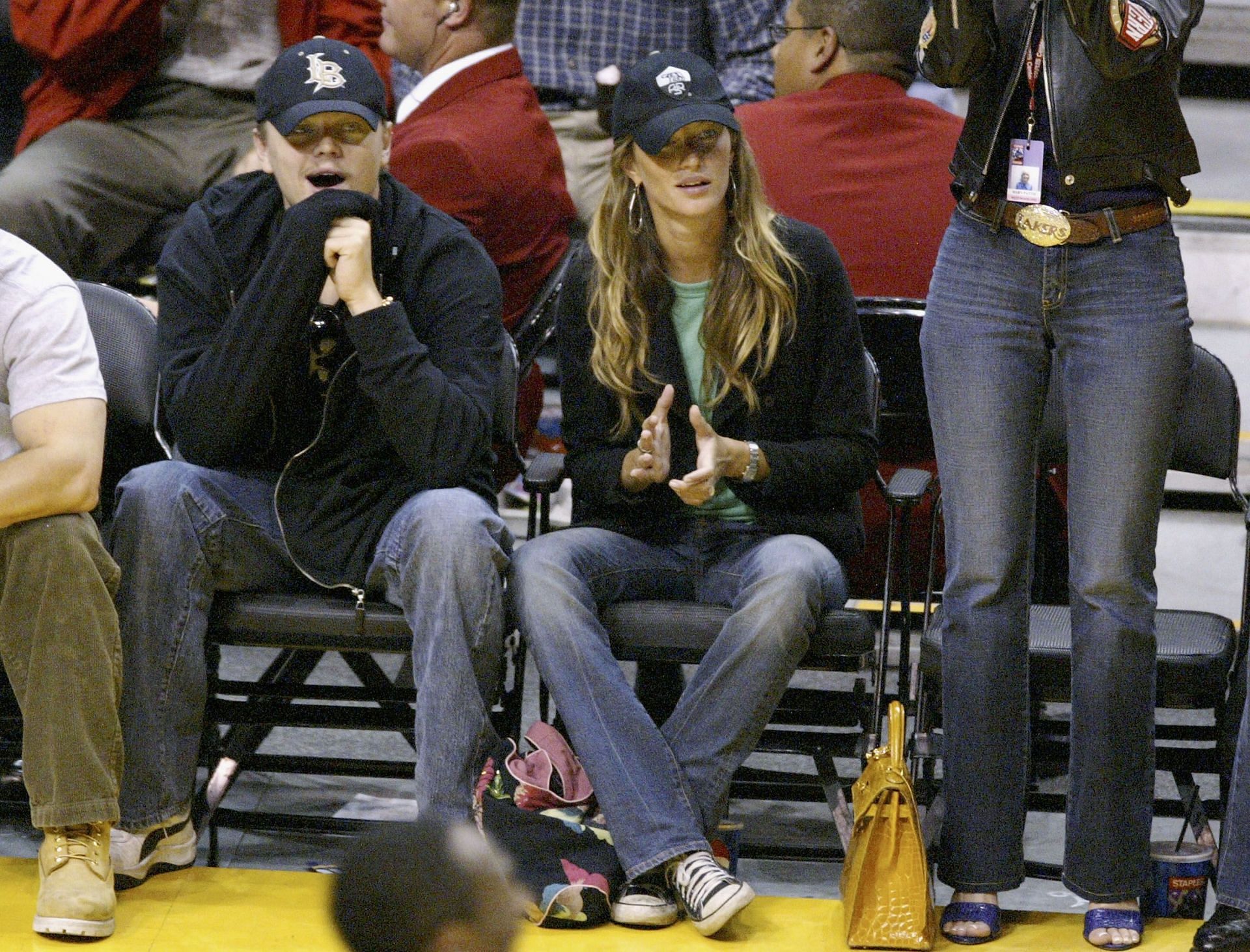 Gisele Bundchen and DiCaprio at the Celebs Attend Timberwolves vs. Lakers Game 4 Western Conference Finals game
