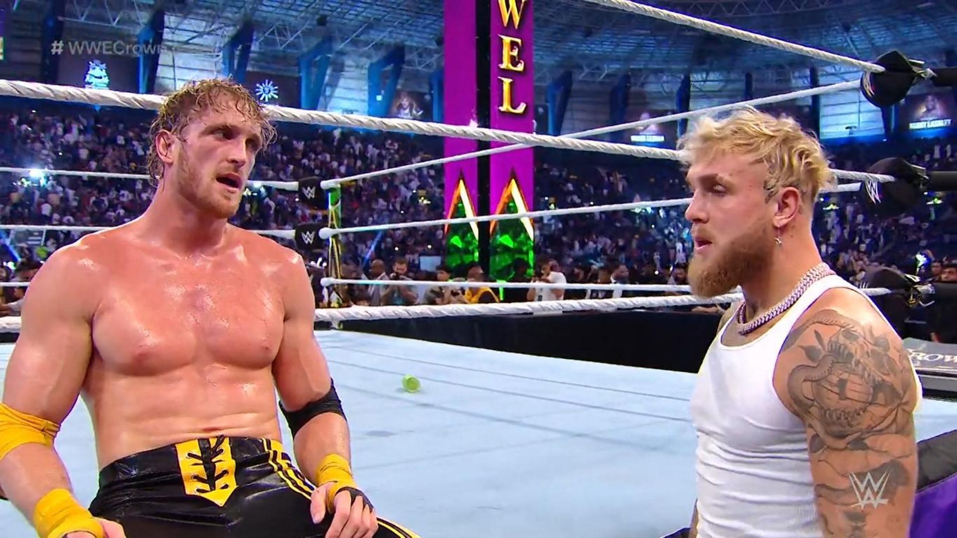 Jake Paul got heavily involved during the Crown Jewel main event