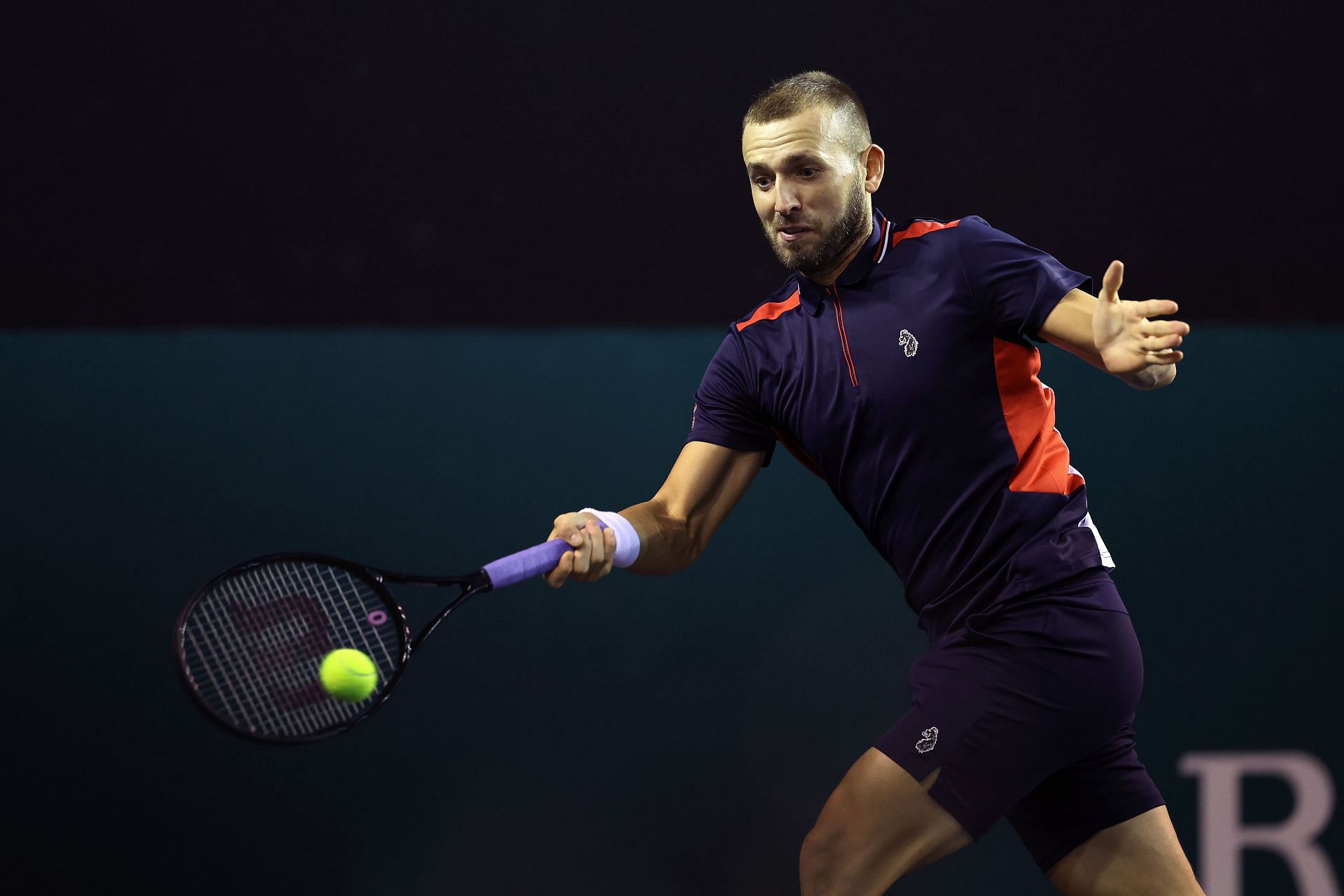 Dan Evans at the 2022 Paris Masters.