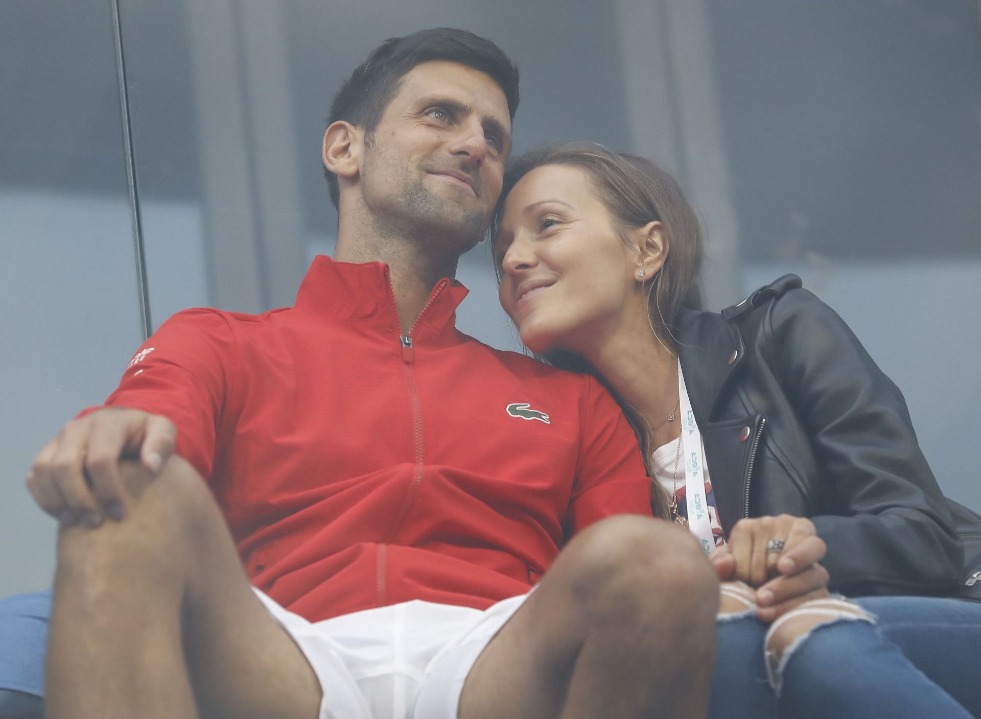 Novak Djokovic with wife Jelena Djokovic during the 2020 Adria Tour