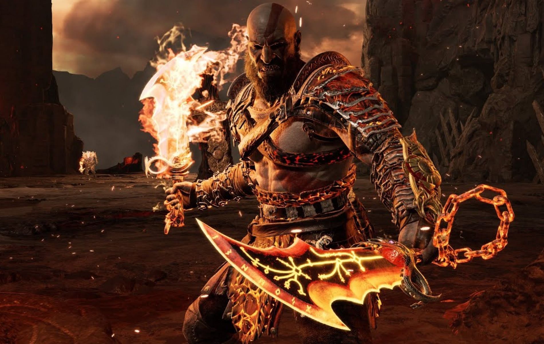 Kratos&rsquo; signature weapon in the God of War series, the Blades of Chaos (Image via Santa Monica Studio)